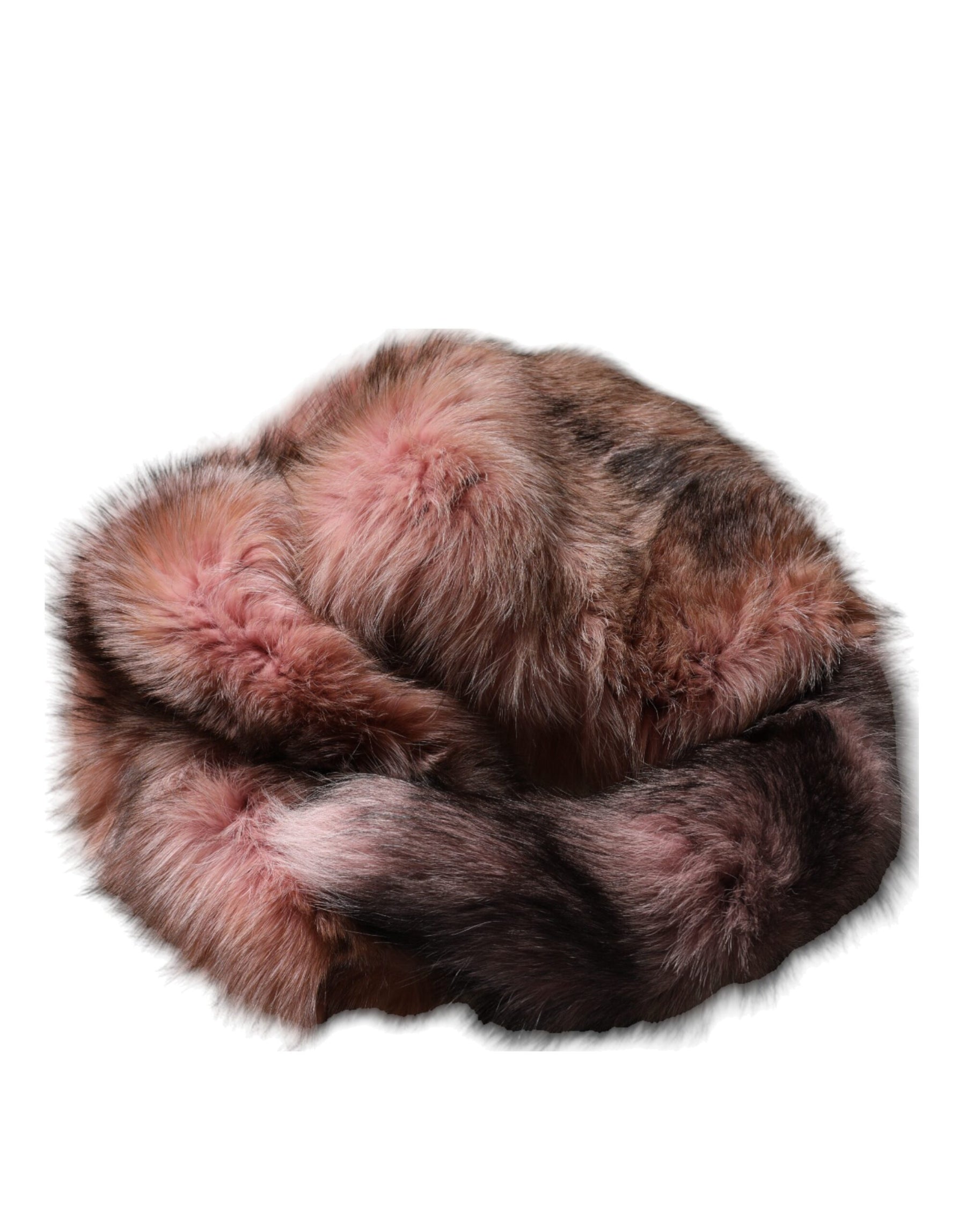 Dolce & Gabbana Pink Frost Fox Fur Neck Warmer Winter Scarf | Regal Royce