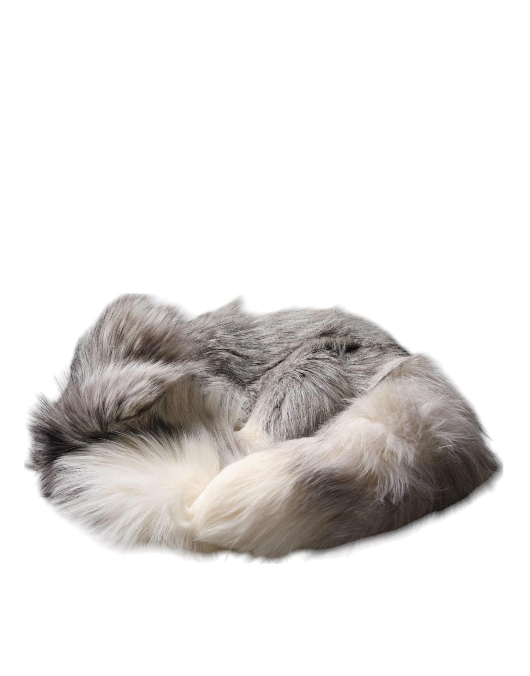 Dolce & Gabbana White Fox Fur Neck Wrap Warmer Winter Scarf | Regal Royce