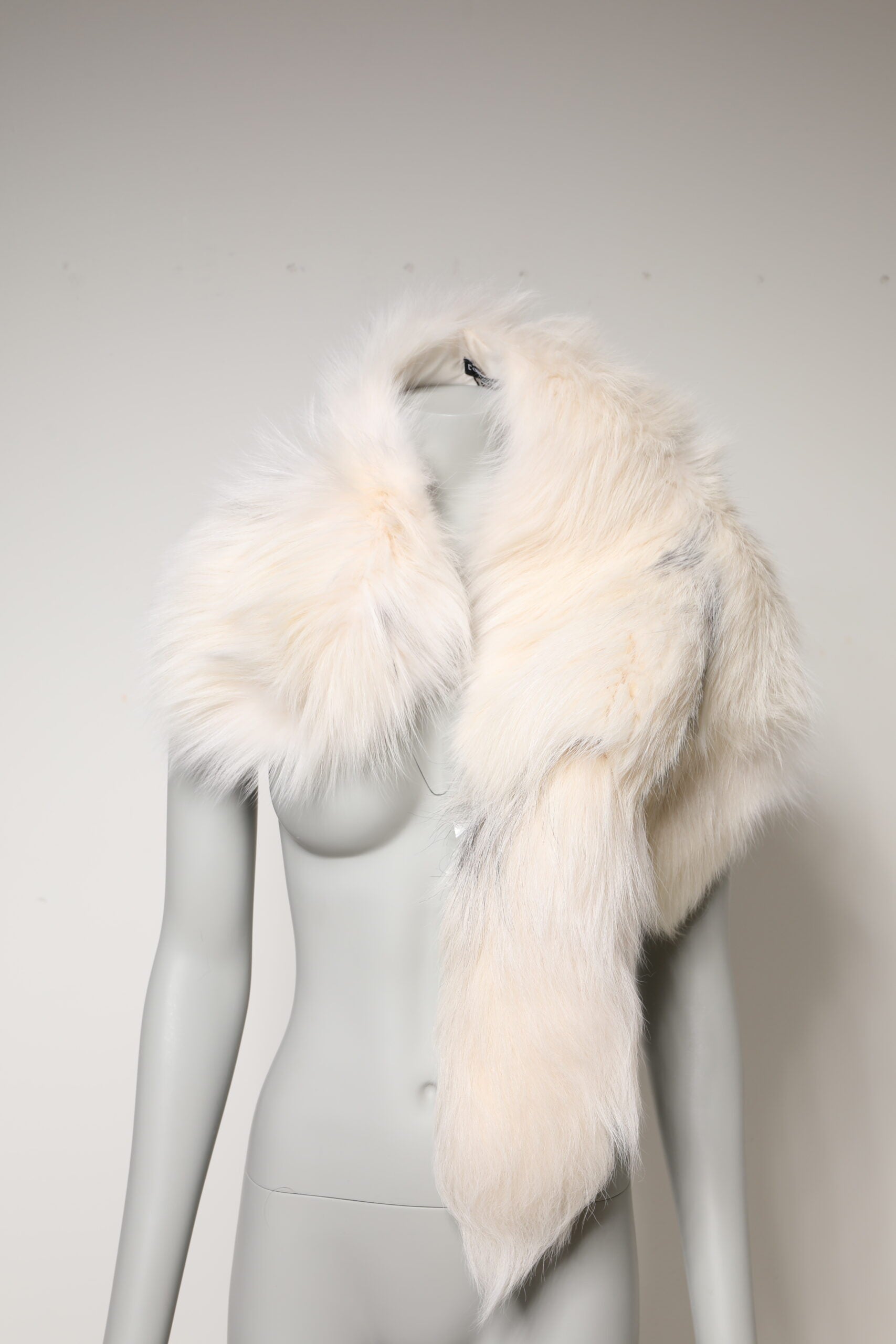 Dolce & Gabbana White Fox Fur Neck Wrap Warmer Winter Scarf | Regal Royce