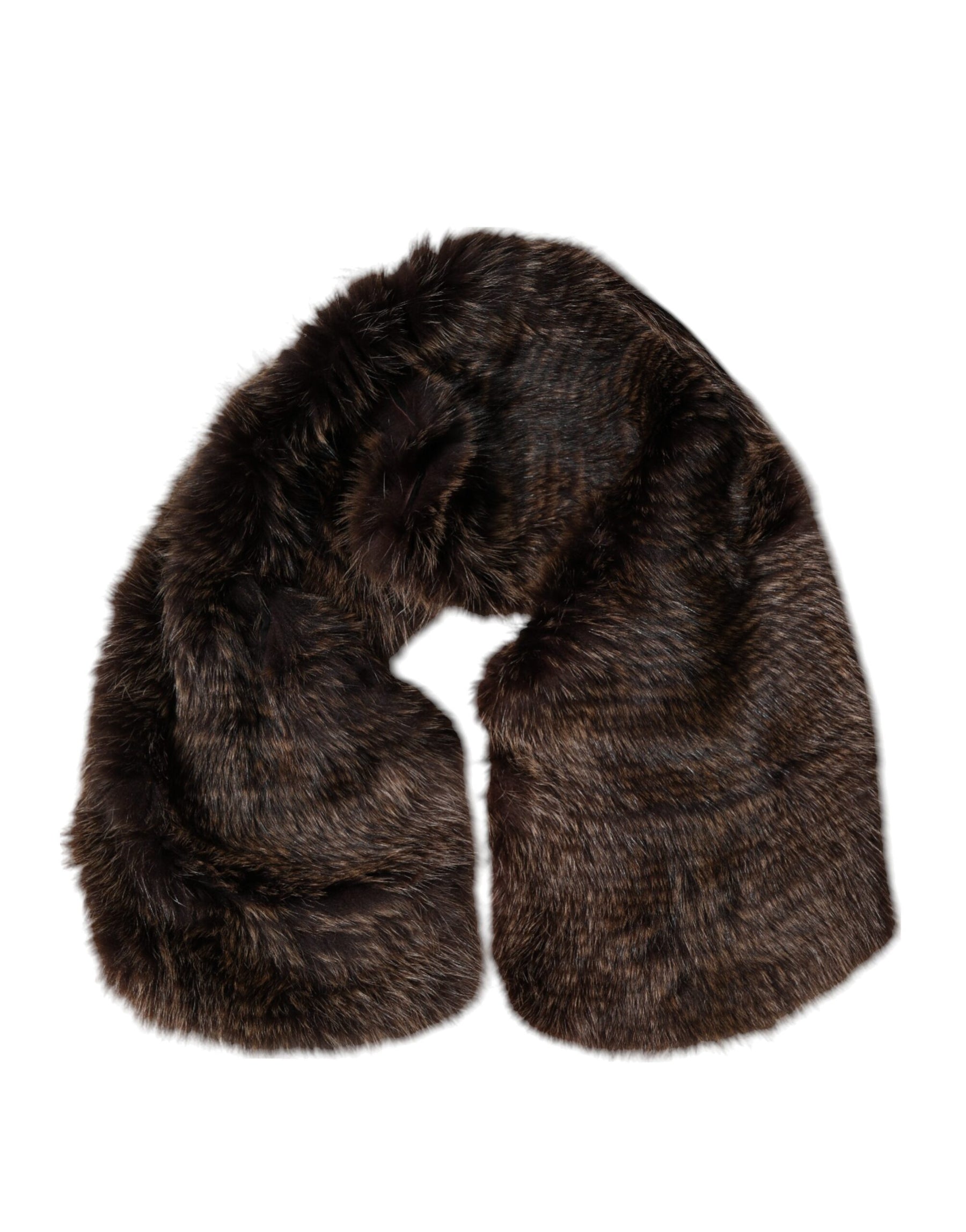 Dolce & Gabbana Brown Raccoon Fur Neck Warmer Winter Scarf | Regal Royce