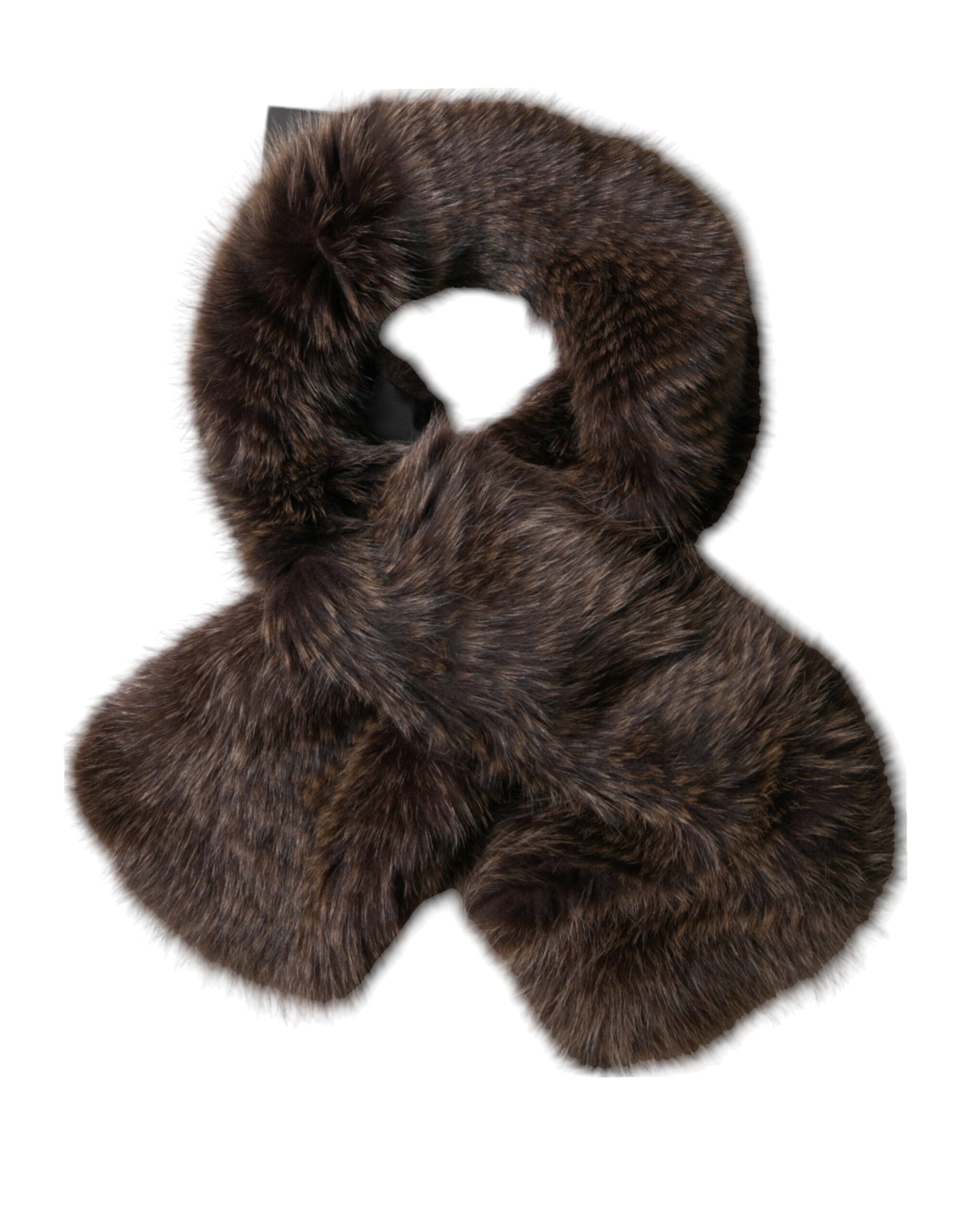 Dolce & Gabbana Brown Raccoon Fur Neck Warmer Winter Scarf | Regal Royce