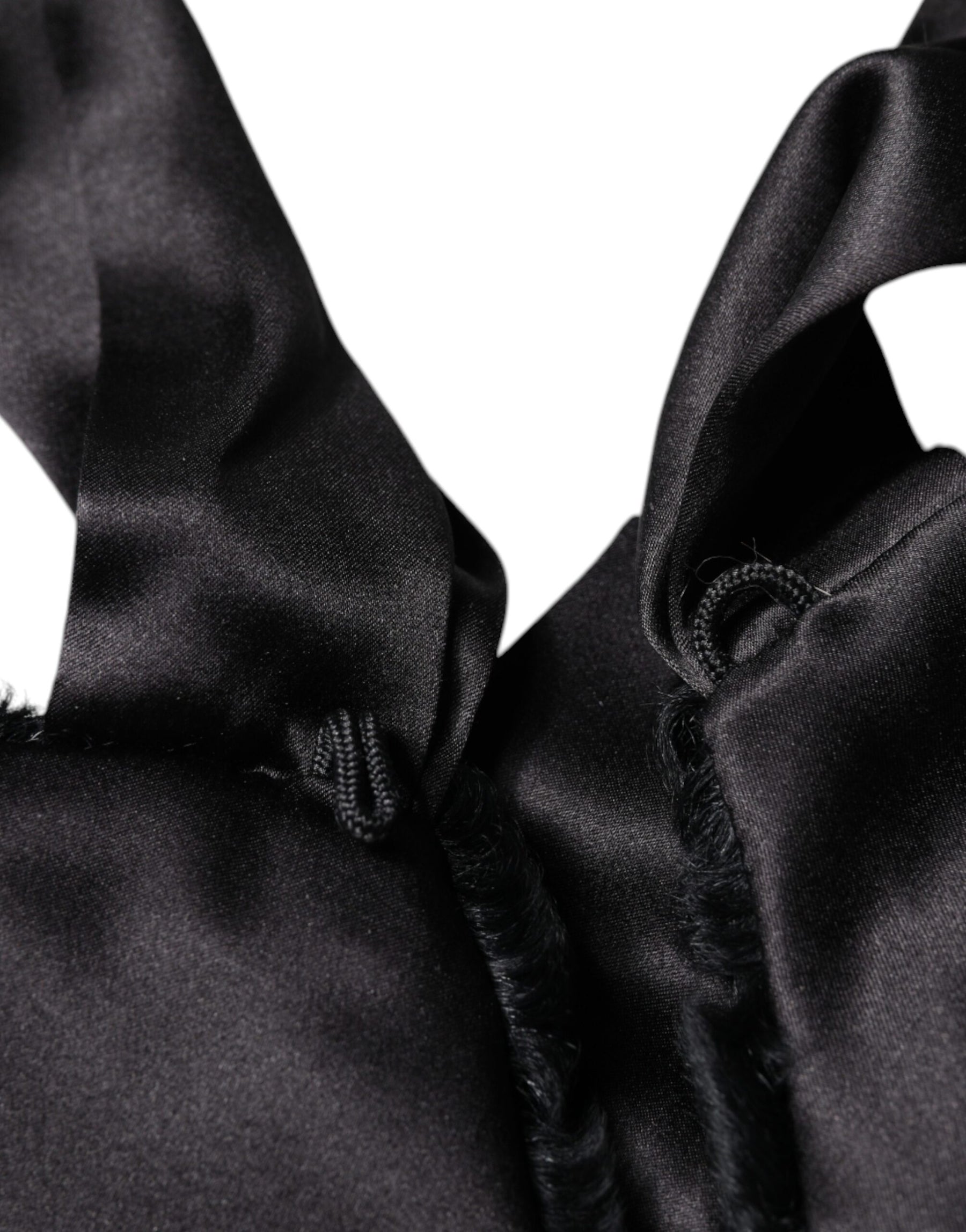 Dolce & Gabbana Black Lamb Fur Women Neck Warmer Winter Scarf | Regal Royce