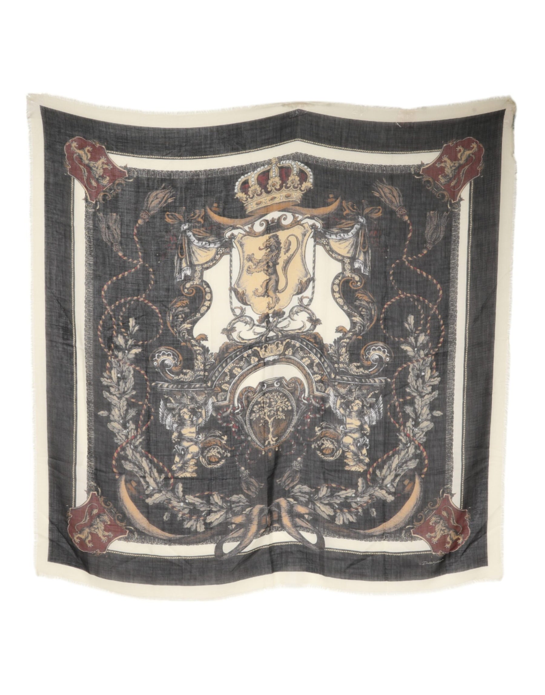 Dolce & Gabbana Multicolor Printed Cashmere Foulard Scarf | Regal Royce