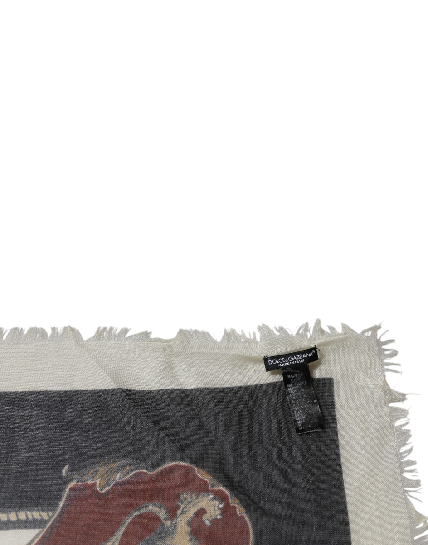 Dolce & Gabbana Multicolor Printed Cashmere Foulard Scarf | Regal Royce