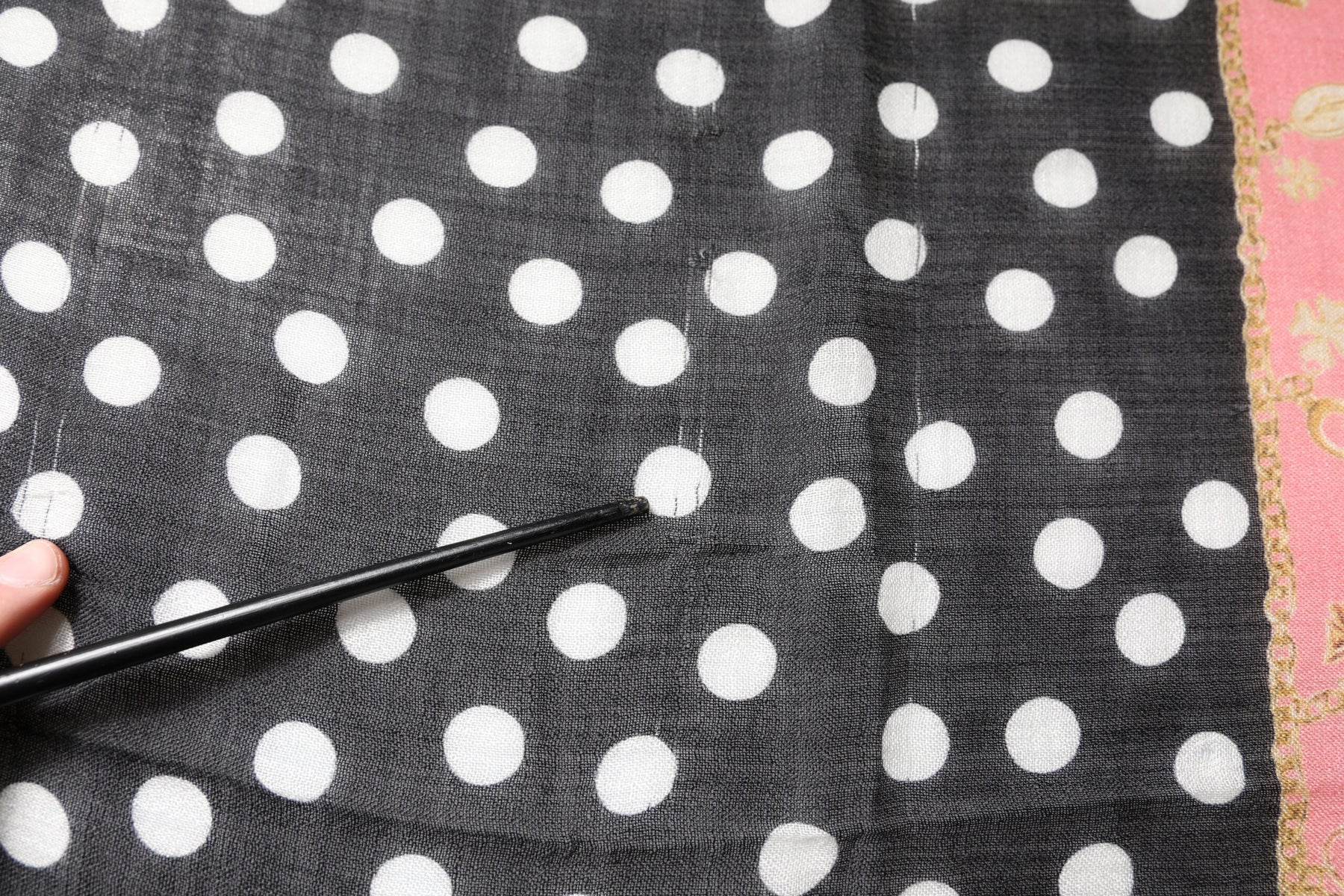 Dolce & Gabbana Black White Polka Dots Fringes Wrap Scarf | Regal Royce