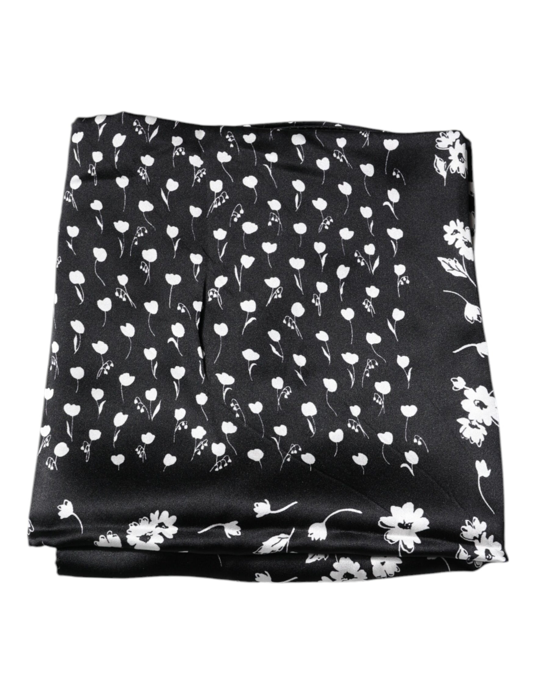 Dolce & Gabbana Black Floral Silk Square Wrap Shawl Scarf | Regal Royce
