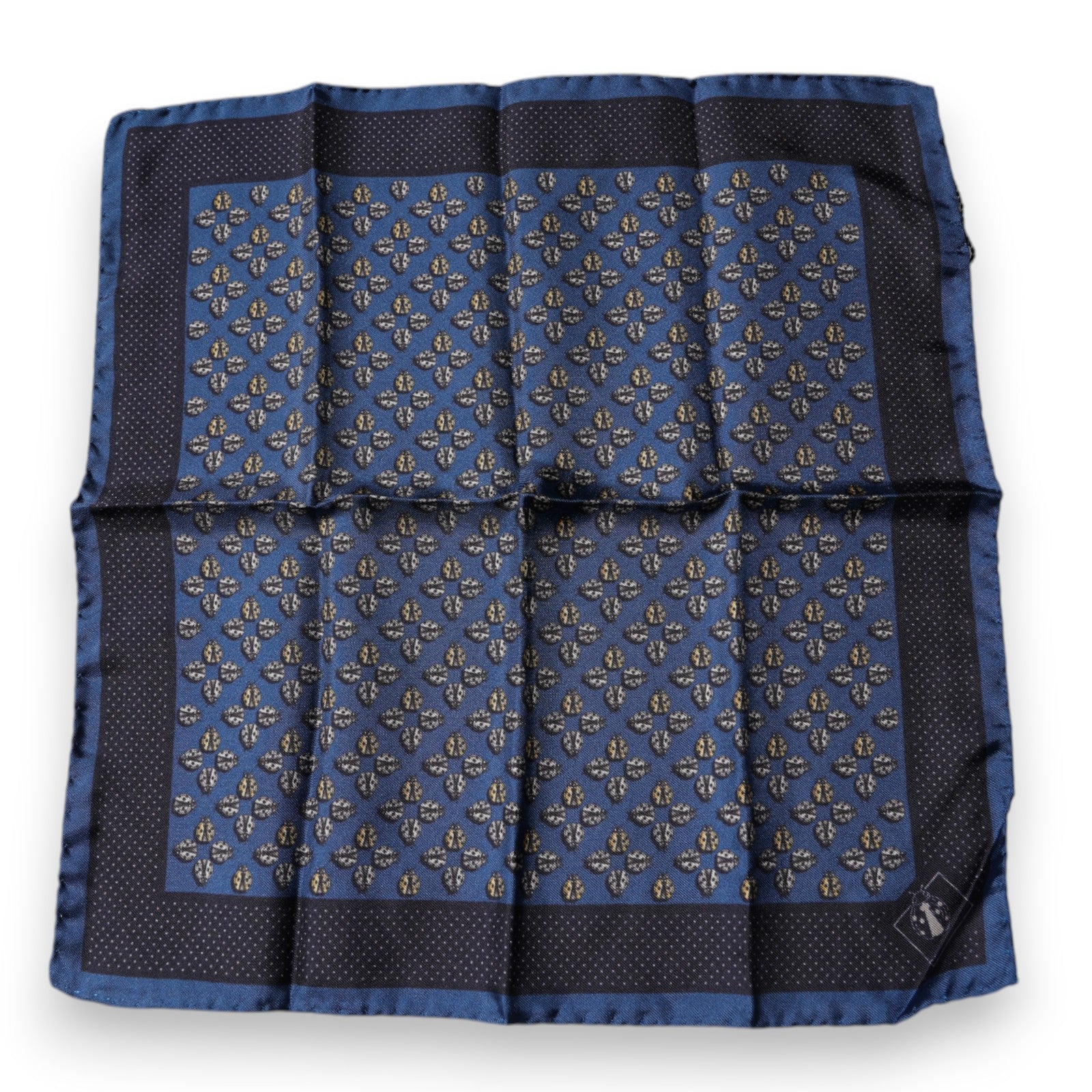 Dolce & Gabbana Blue Lady Bug Silk Square Handkerchief Scarf | Regal Royce