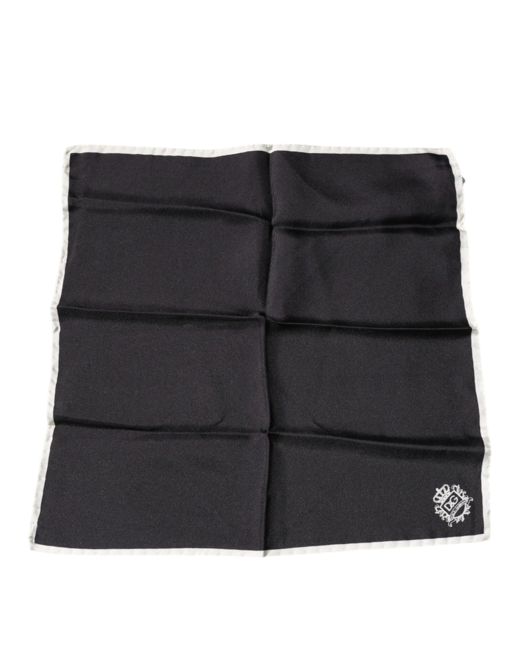 Dolce & Gabbana Black Crown Logo Square Handkerchief Scarf | Regal Royce
