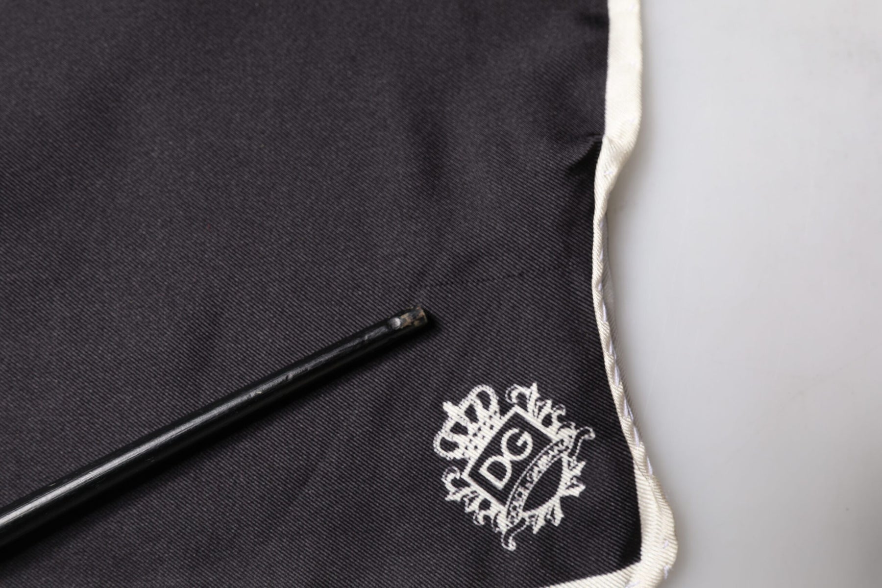 Dolce & Gabbana Black Crown Logo Square Handkerchief Scarf | Regal Royce