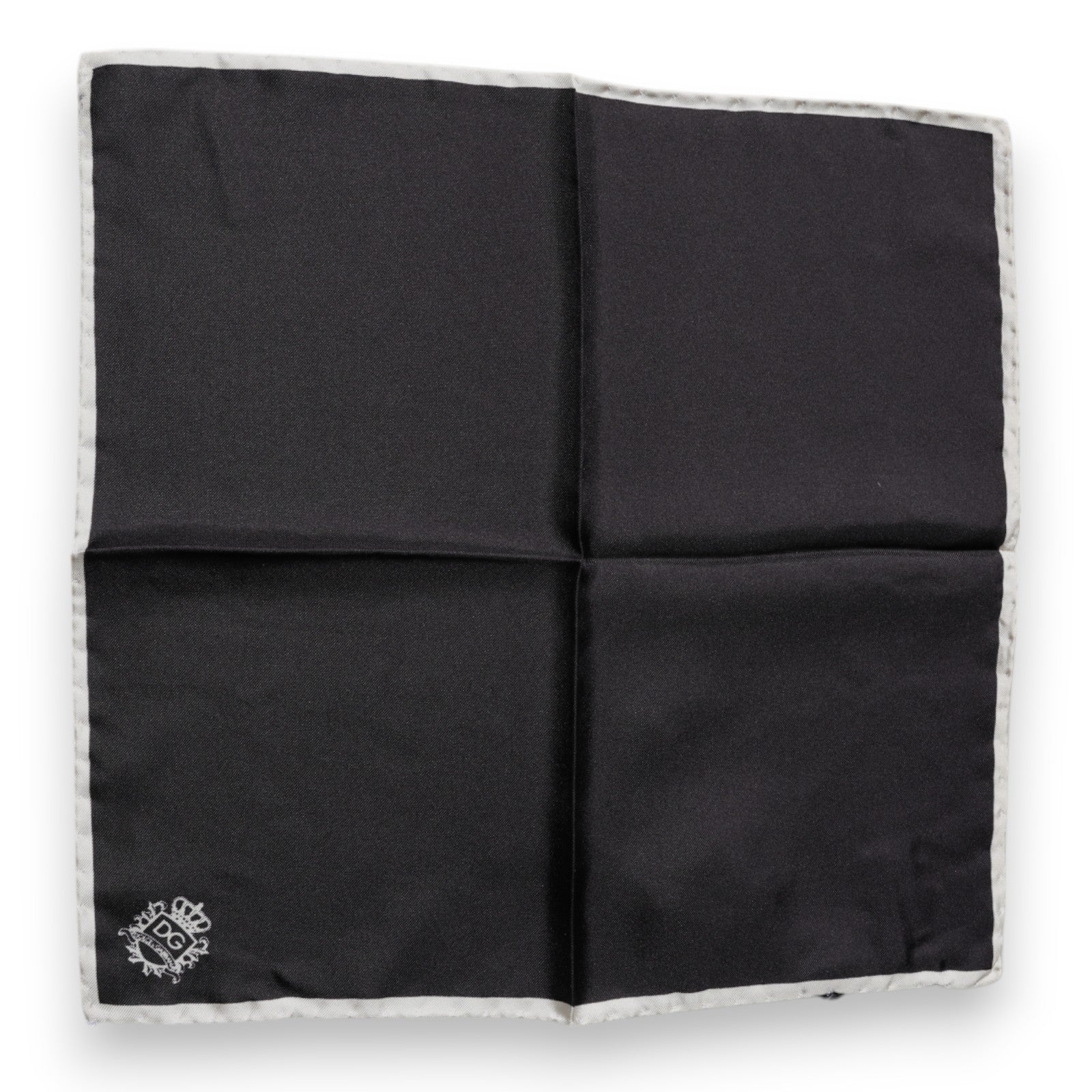 Dolce & Gabbana Black Crown Logo Square Handkerchief Scarf | Regal Royce