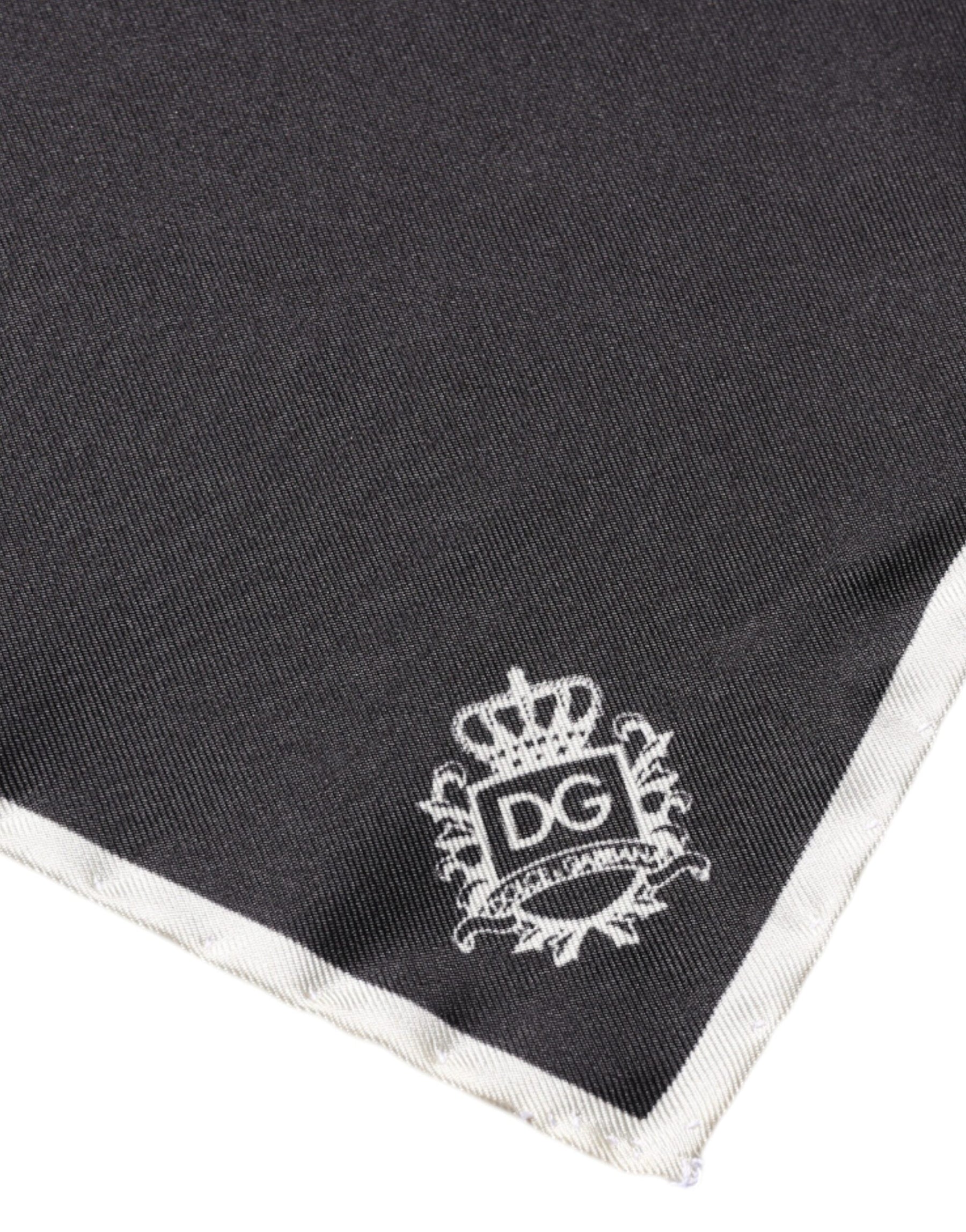 Dolce & Gabbana Black Crown Logo Square Handkerchief Scarf | Regal Royce