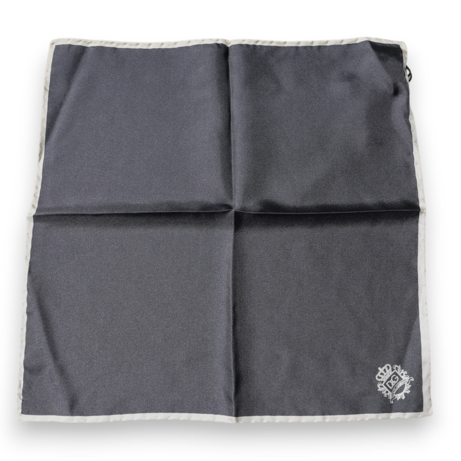 Dolce & Gabbana Gray Crown Logo Square Handkerchief Scarf | Regal Royce