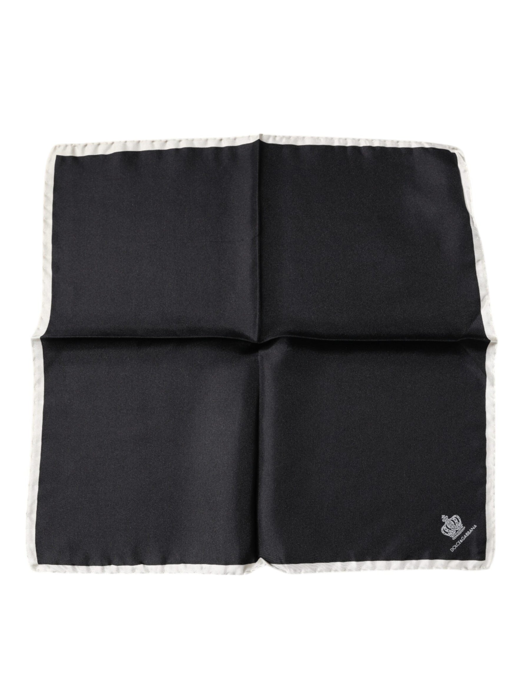 Dolce & Gabbana Black Crown Logo Square Handkerchief Scarf | Regal Royce