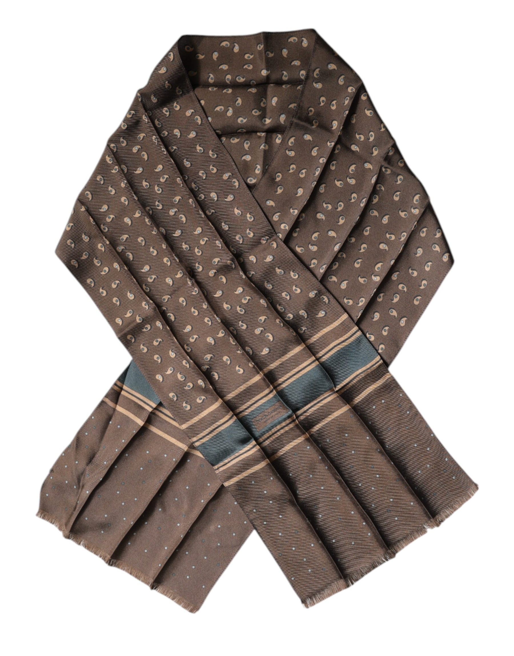 Dolce & Gabbana Brown Fantasy Silk Neck Wrap Shawl Scarf | Regal Royce