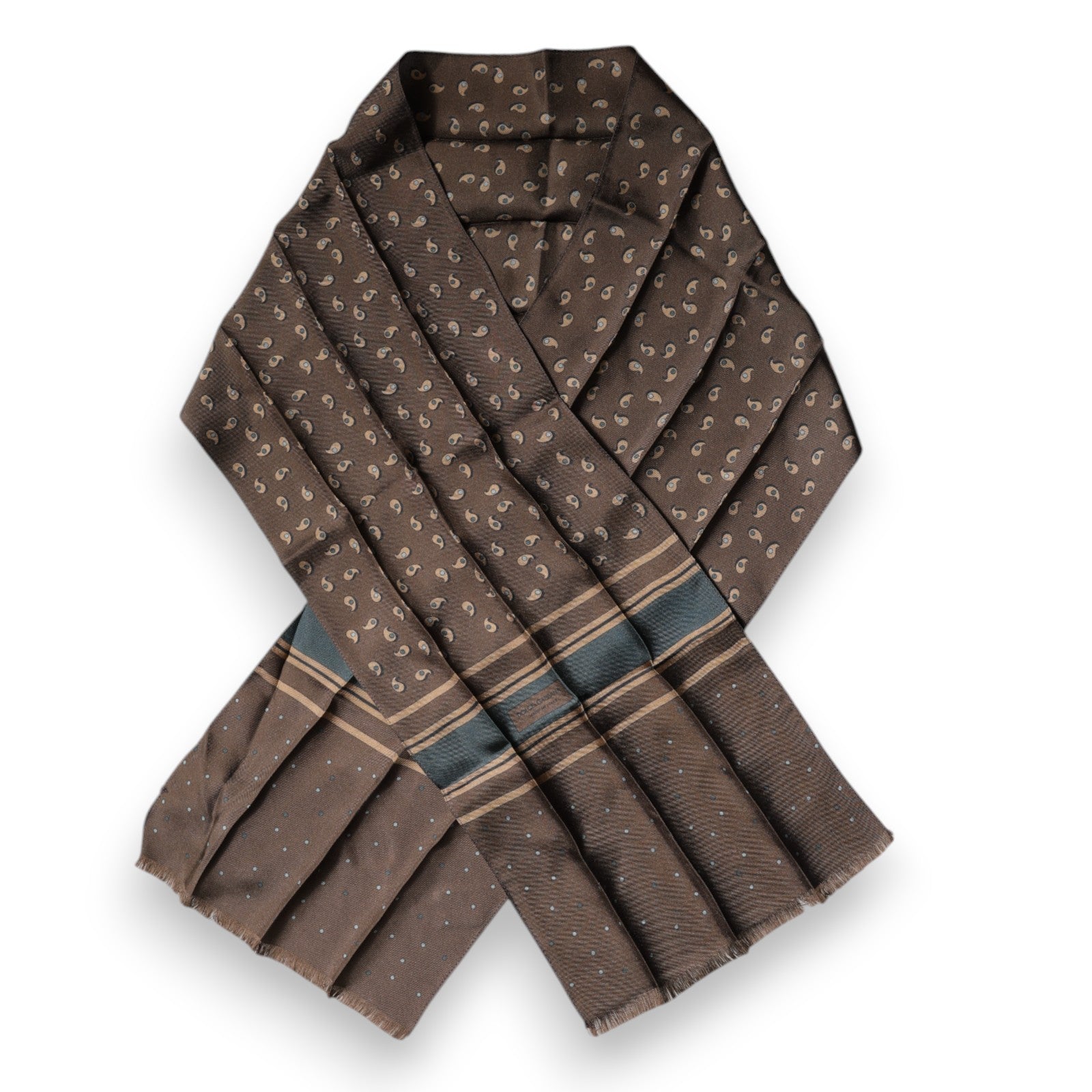 Dolce & Gabbana Brown Fantasy Silk Neck Wrap Shawl Scarf | Regal Royce