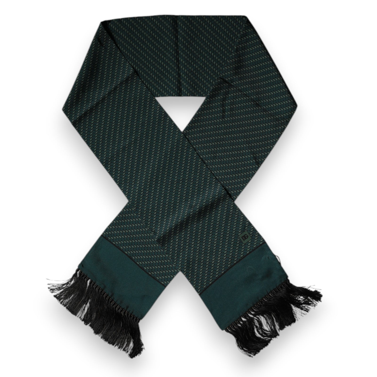 Dolce & Gabbana Dark Green Fantasy Fringes Neck Wrap Scarf | Regal Royce