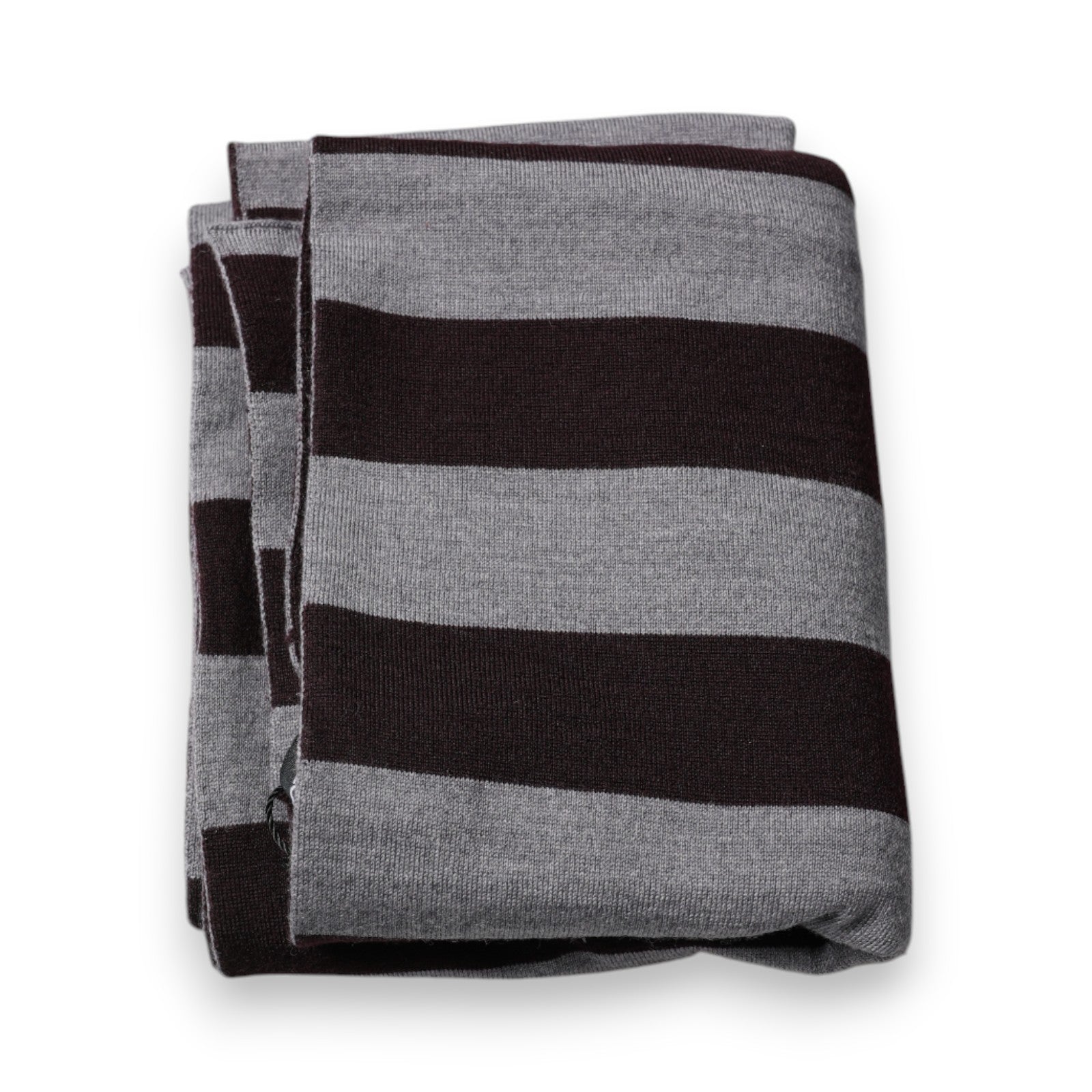 Dolce & Gabbana Black Gray Stripes Wool Neck Wrap Scarf | Regal Royce