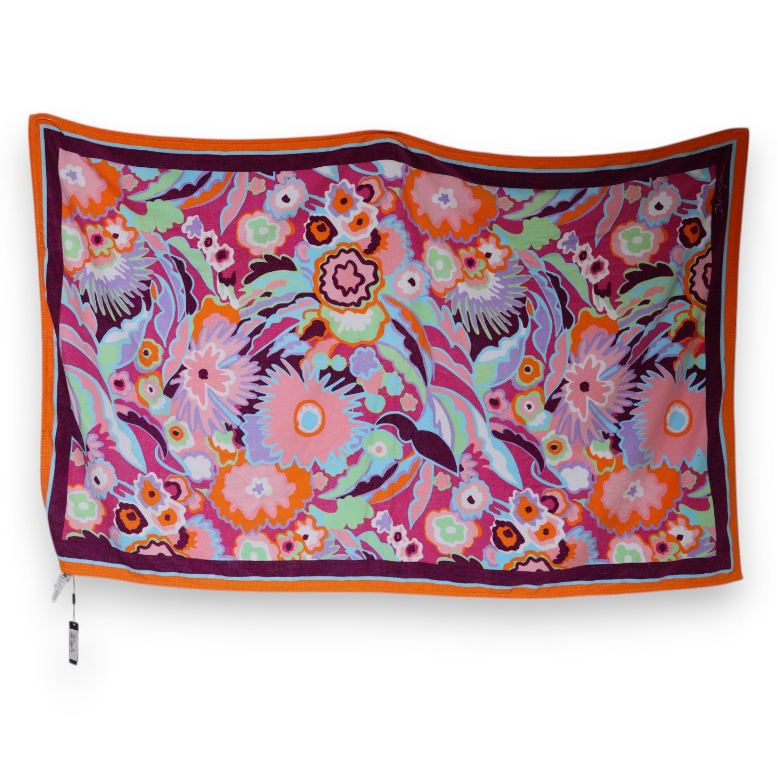 Dolce & Gabbana Multicolor Floral Print Cotton Beach Towel | Regal Royce