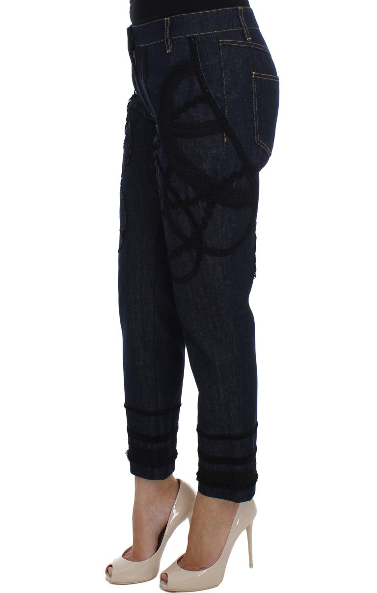 Dolce & Gabbana Blue Denim Cotton CAPRI Torero Jeans | Regal Royce