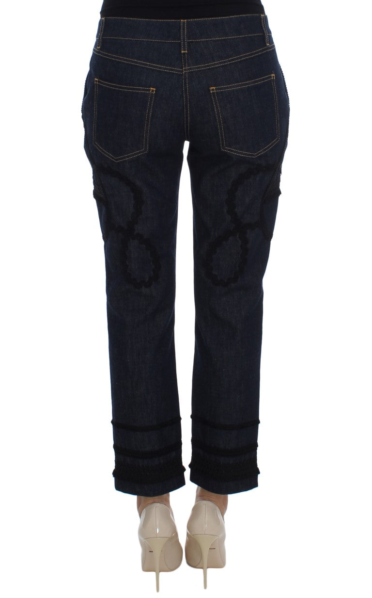 Dolce & Gabbana Blue Denim Cotton CAPRI Torero Jeans | Regal Royce