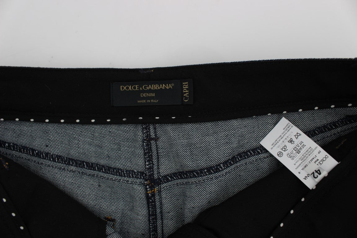 Dolce & Gabbana Blue Denim Cotton CAPRI Torero Jeans | Regal Royce