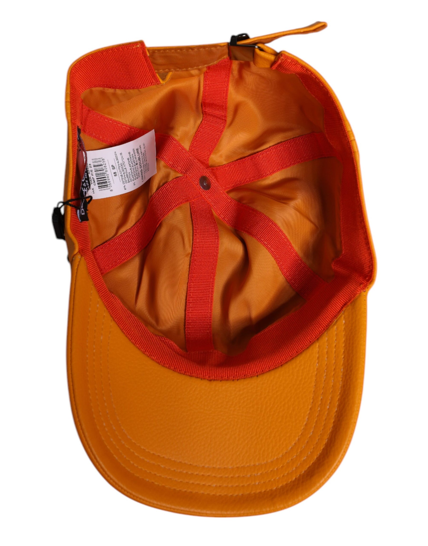 Dolce & Gabbana Orange Cotton 6 Panels Baseball Cap | Regal Royce