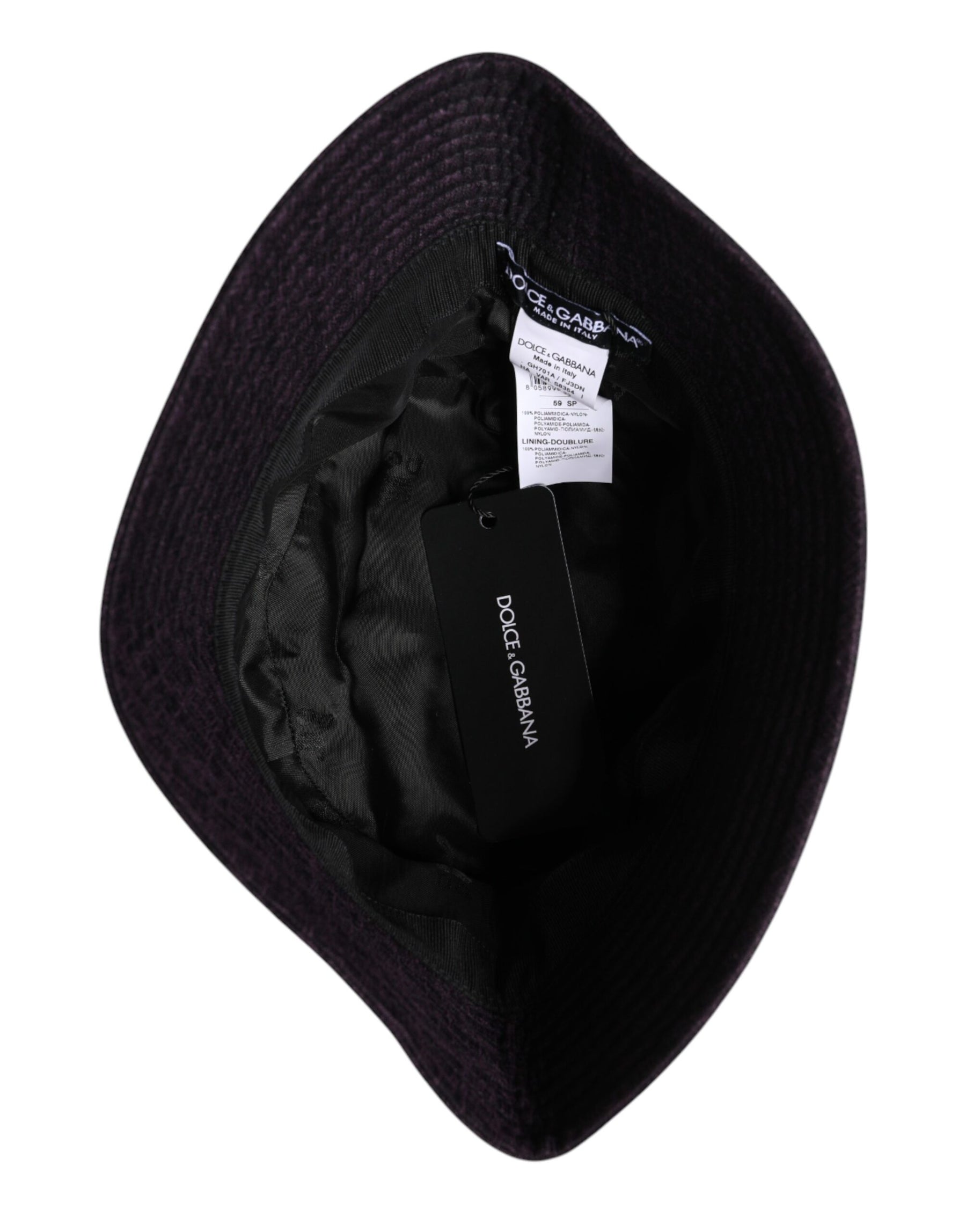 Dolce & Gabbana Black Wide Brim Nylon Bucket Hat | Regal Royce