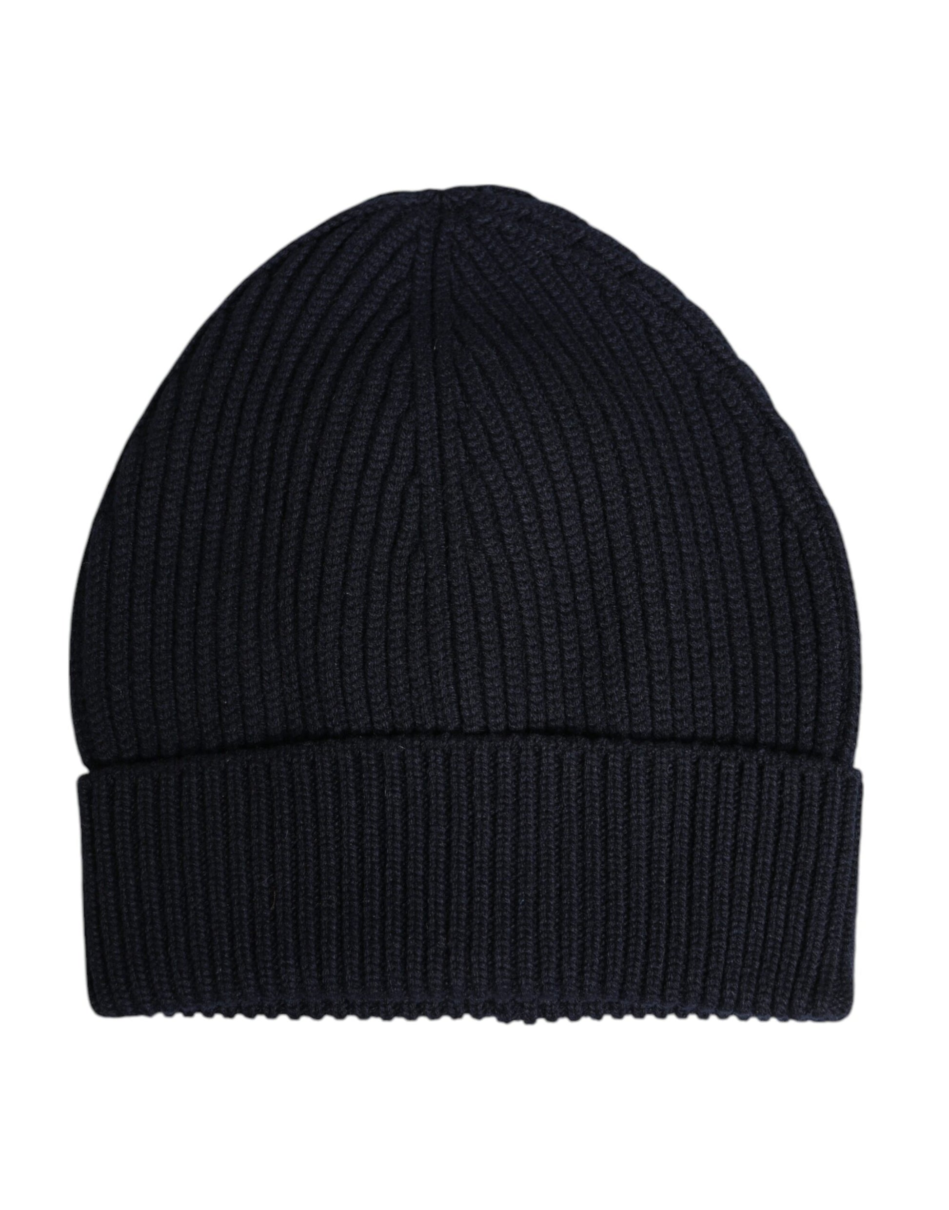 Dolce & Gabbana Black Cashmere Knitted Winter Beanie Hat | Regal Royce