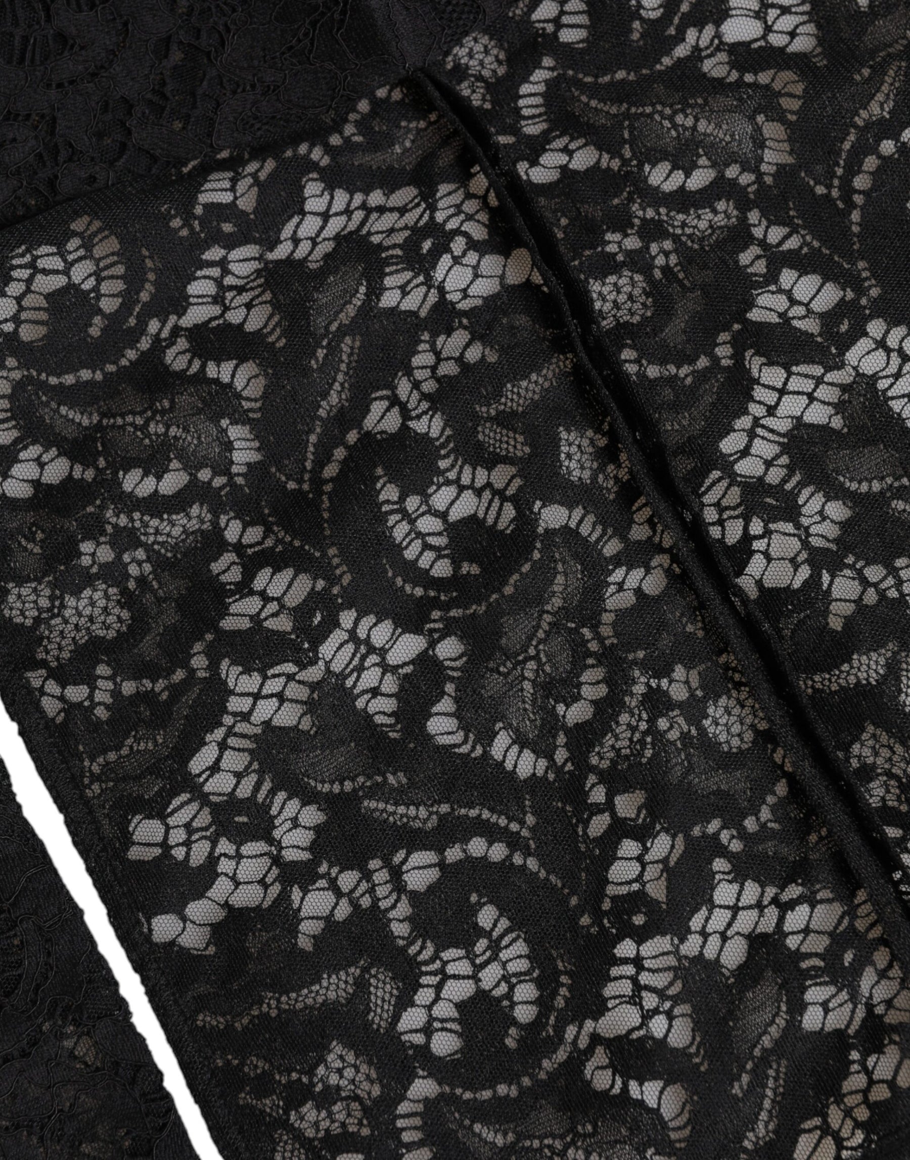 Dolce & Gabbana Black Floral Lace Whole Head Wrap Hat | Regal Royce