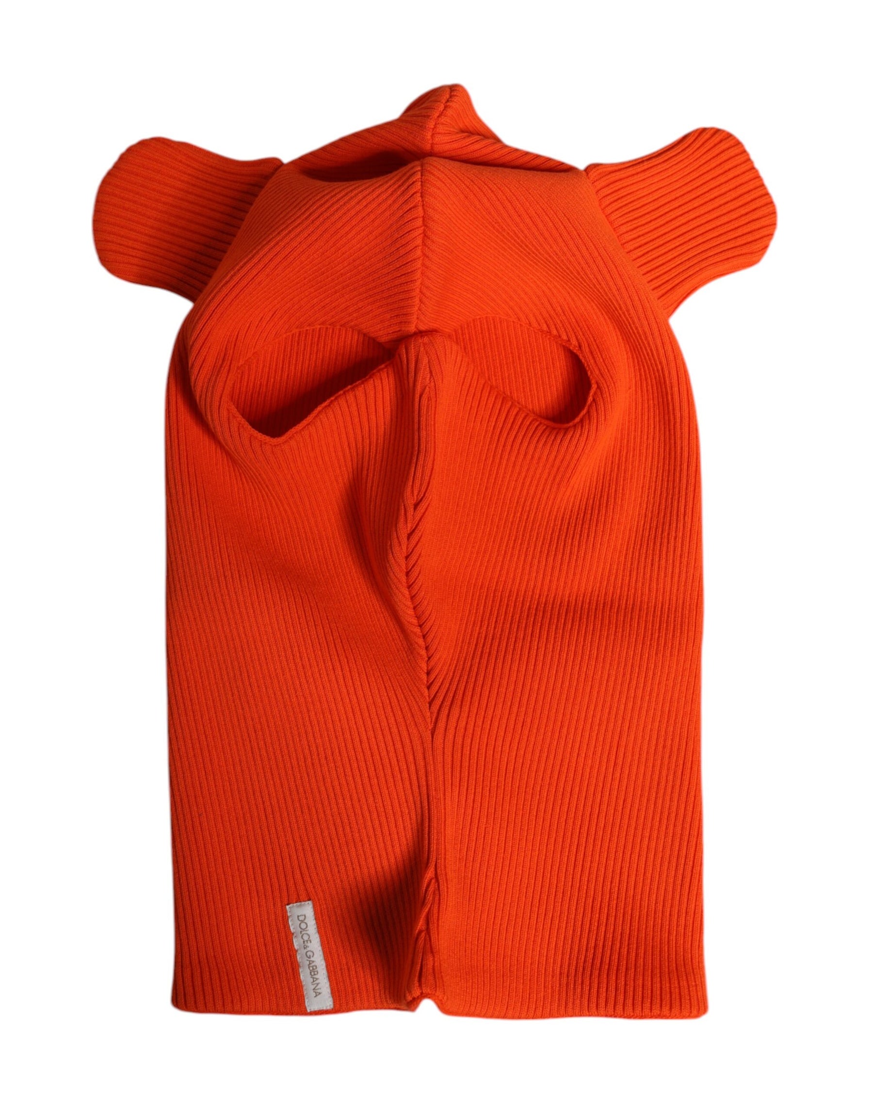 Dolce & Gabbana Orange Cotton Whole Head Wrap Balaclava Hat | Regal Royce