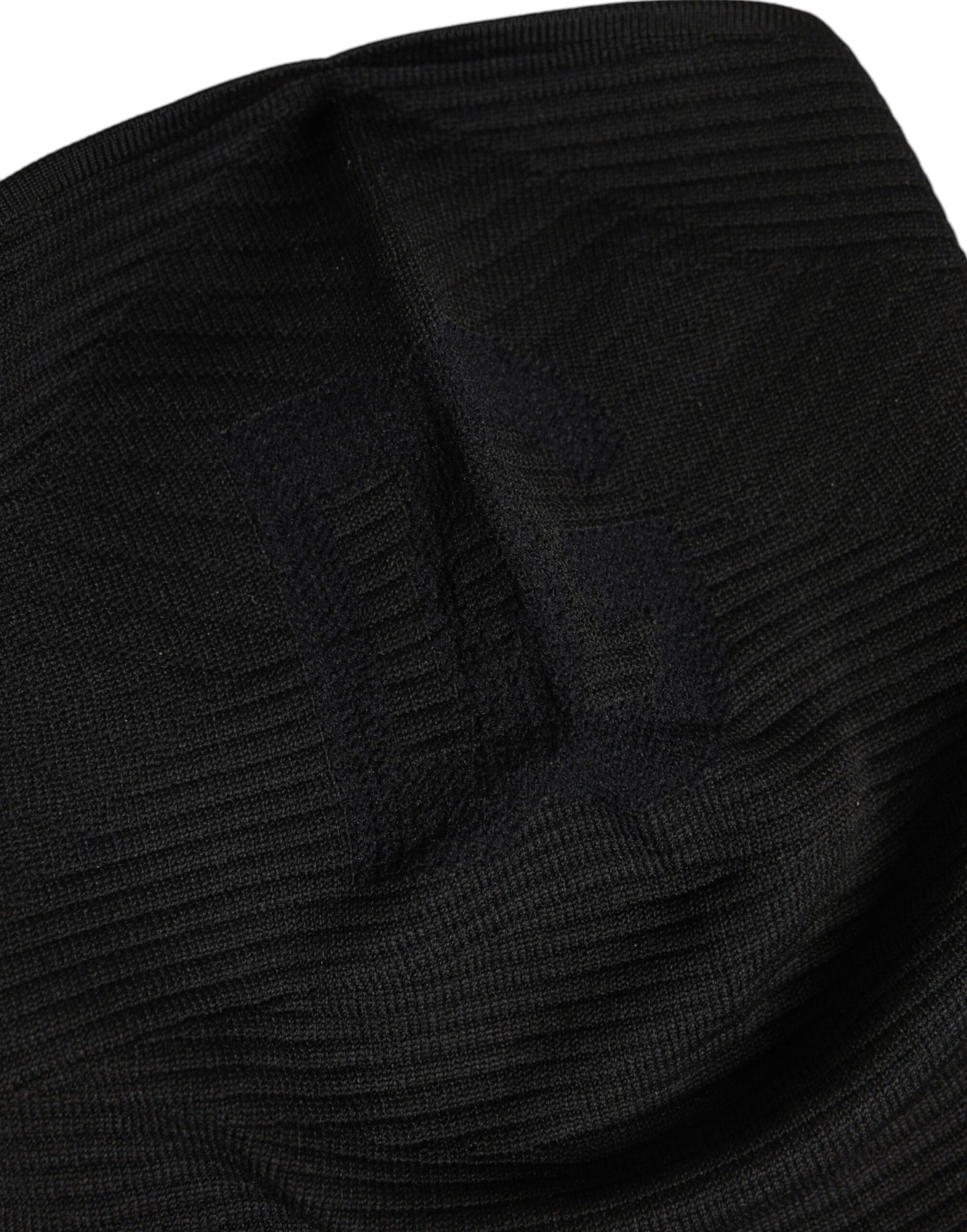 Dolce & Gabbana Black Nylon Knitted Ski Mask Balaclava