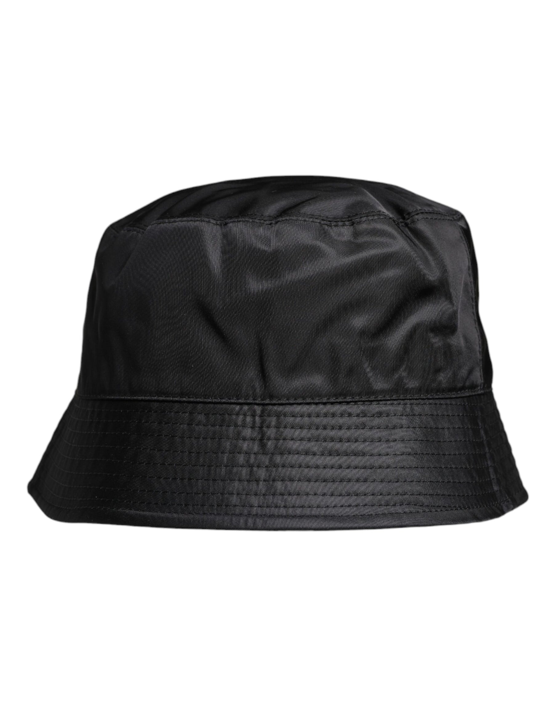 Dolce & Gabbana Black Cotton Wide Brim Bucket Hat | Regal Royce