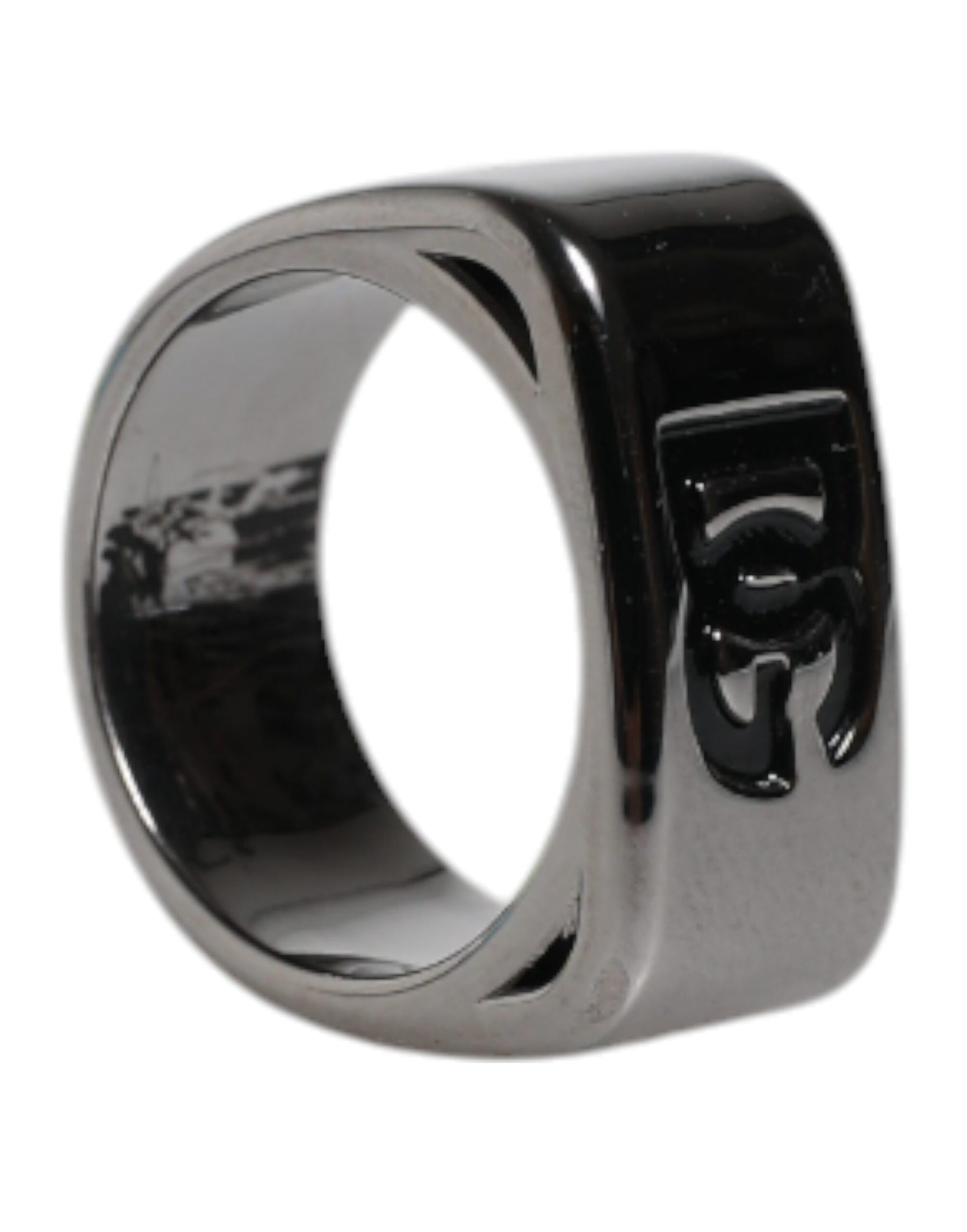 Dolce & Gabbana Silver Tone Brass Anello DG Logo Ring | Regal Royce