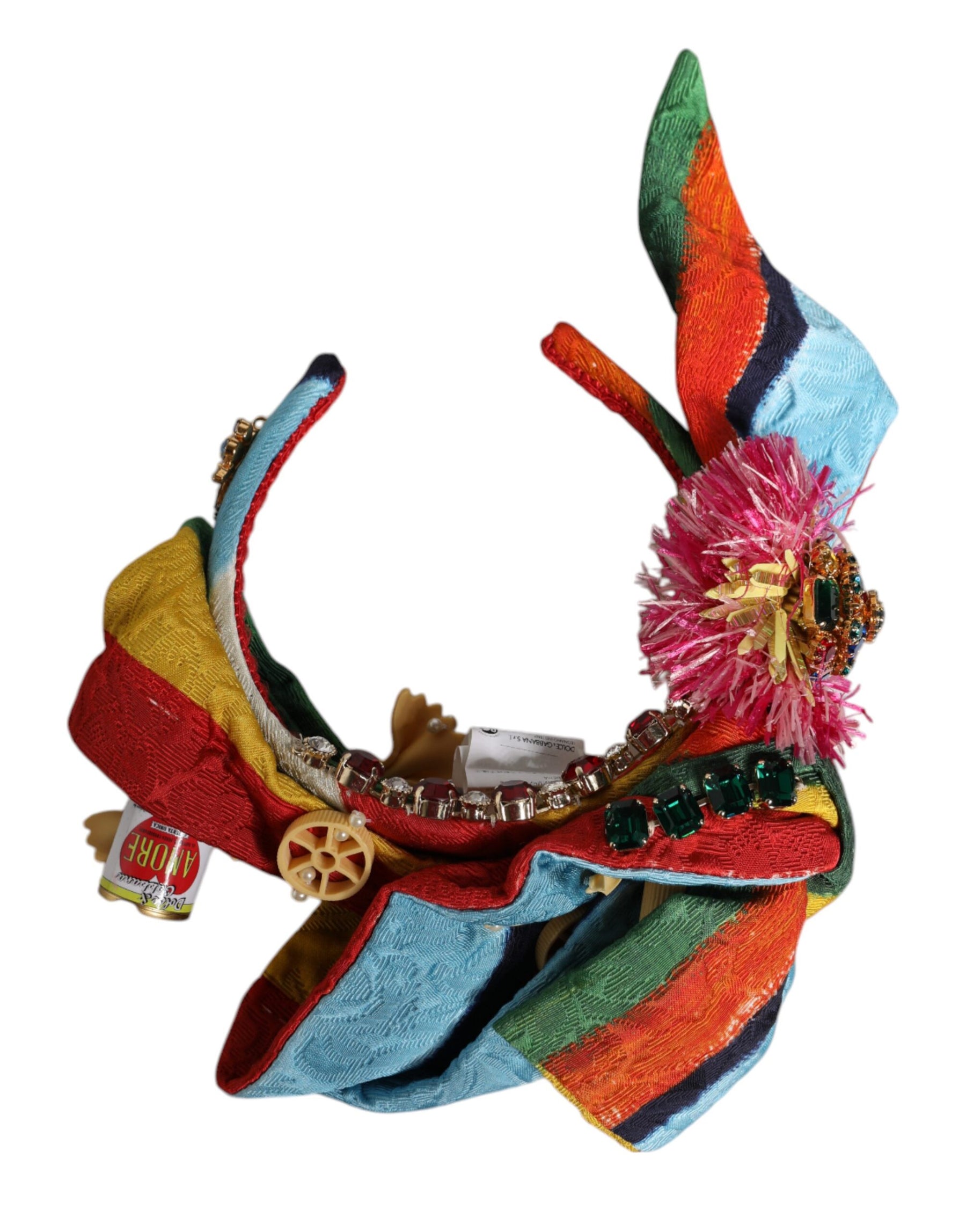 Dolce & Gabbana Multicolor Floral Crystal Embellished Diadem Headband | Regal Royce