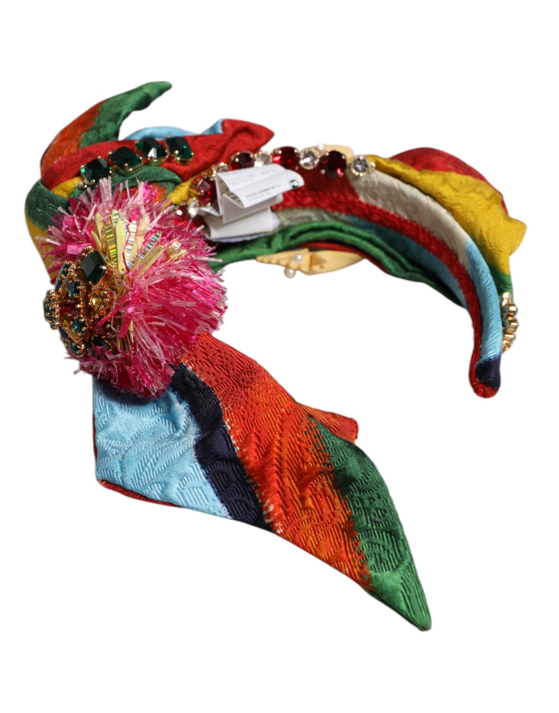 Dolce & Gabbana Multicolor Floral Crystal Embellished Diadem Headband | Regal Royce