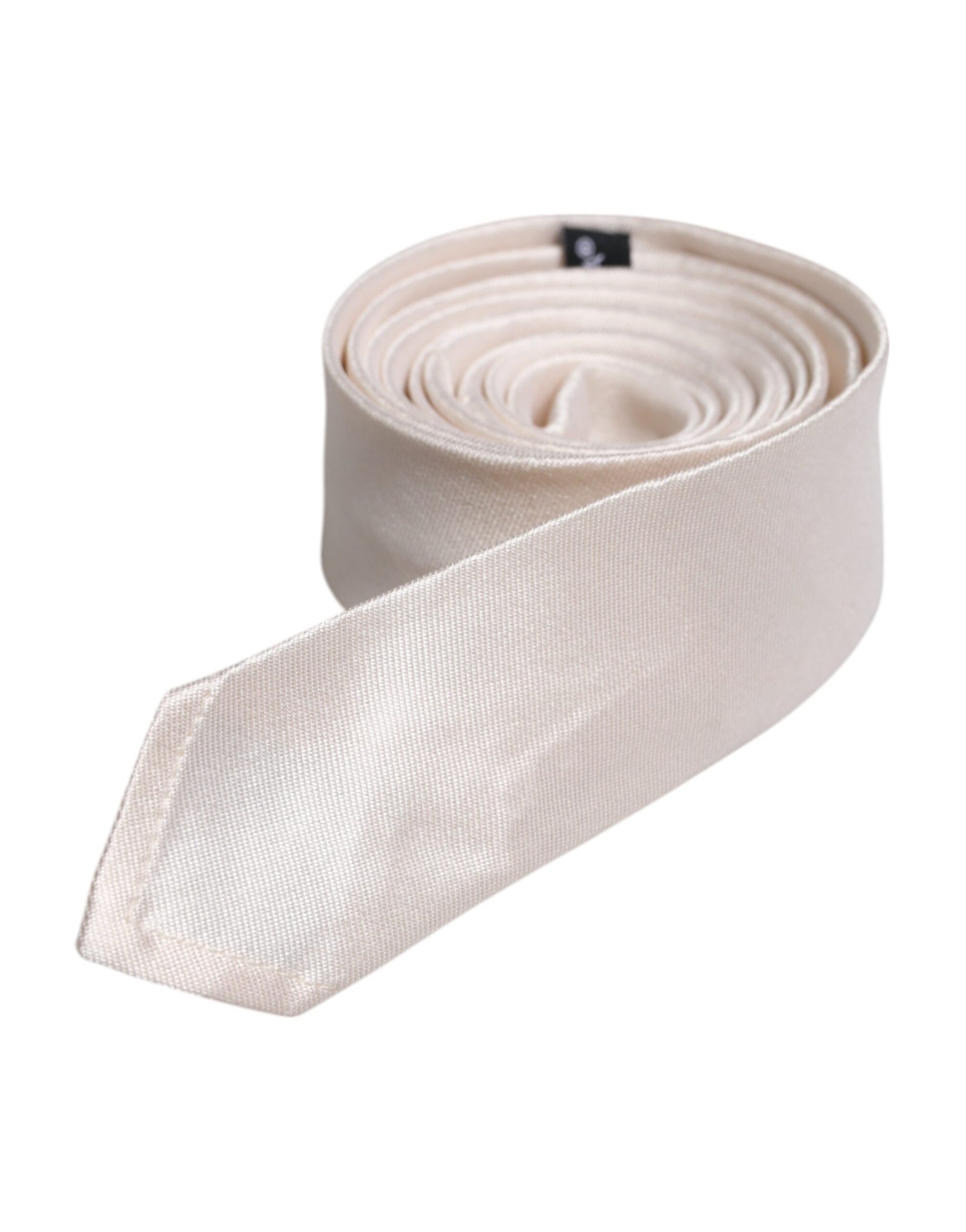 Dolce & Gabbana White Solid Silk Adjustable Necktie Tie | Regal Royce
