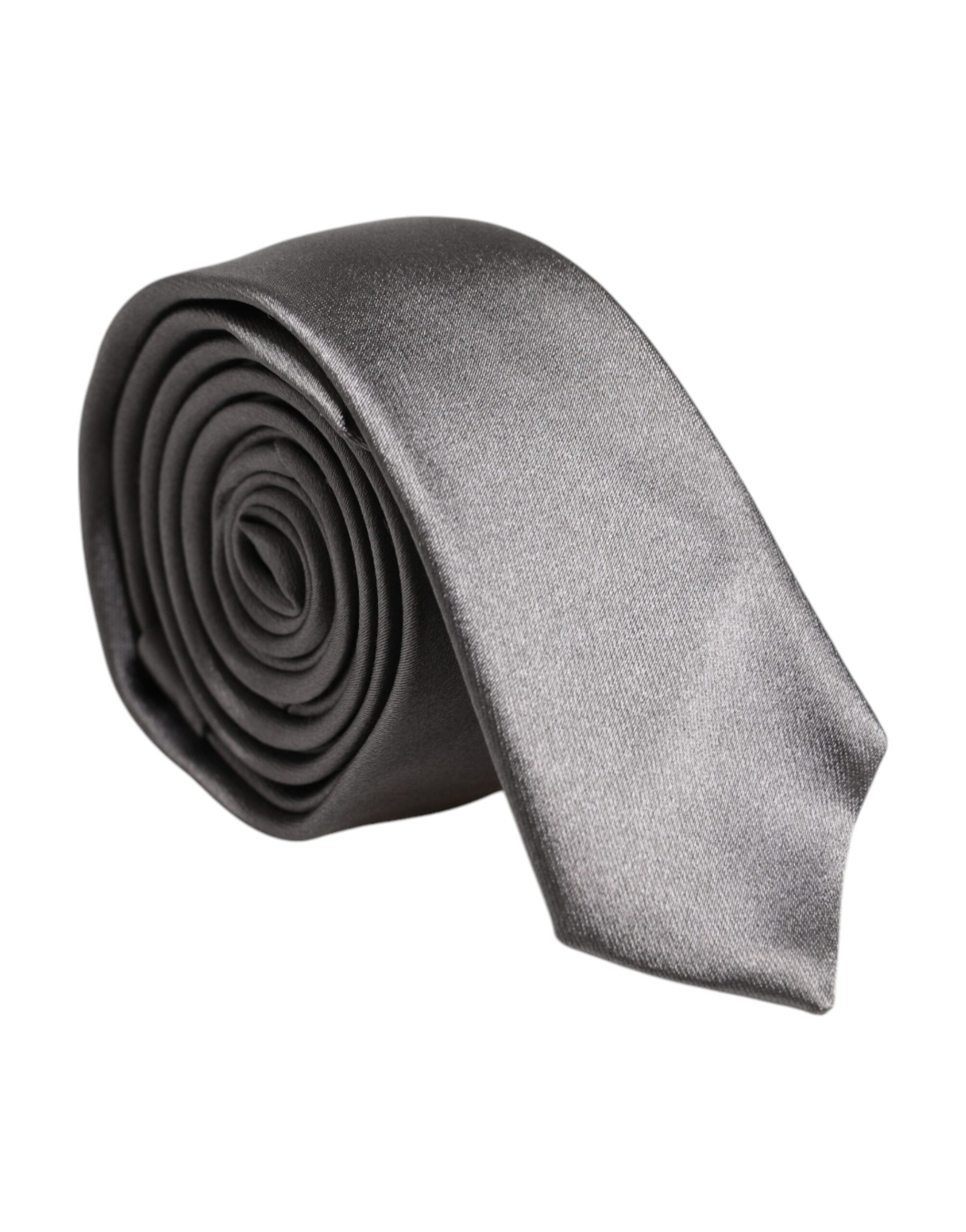 Dolce & Gabbana Metallic Silver Silk Adjustable Necktie Tie | Regal Royce