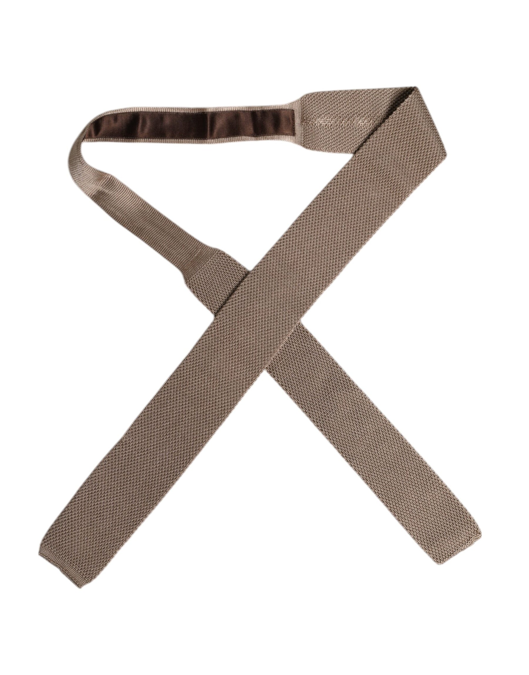 Dolce & Gabbana Brown Silk Adjustable Necktie Tie | Regal Royce