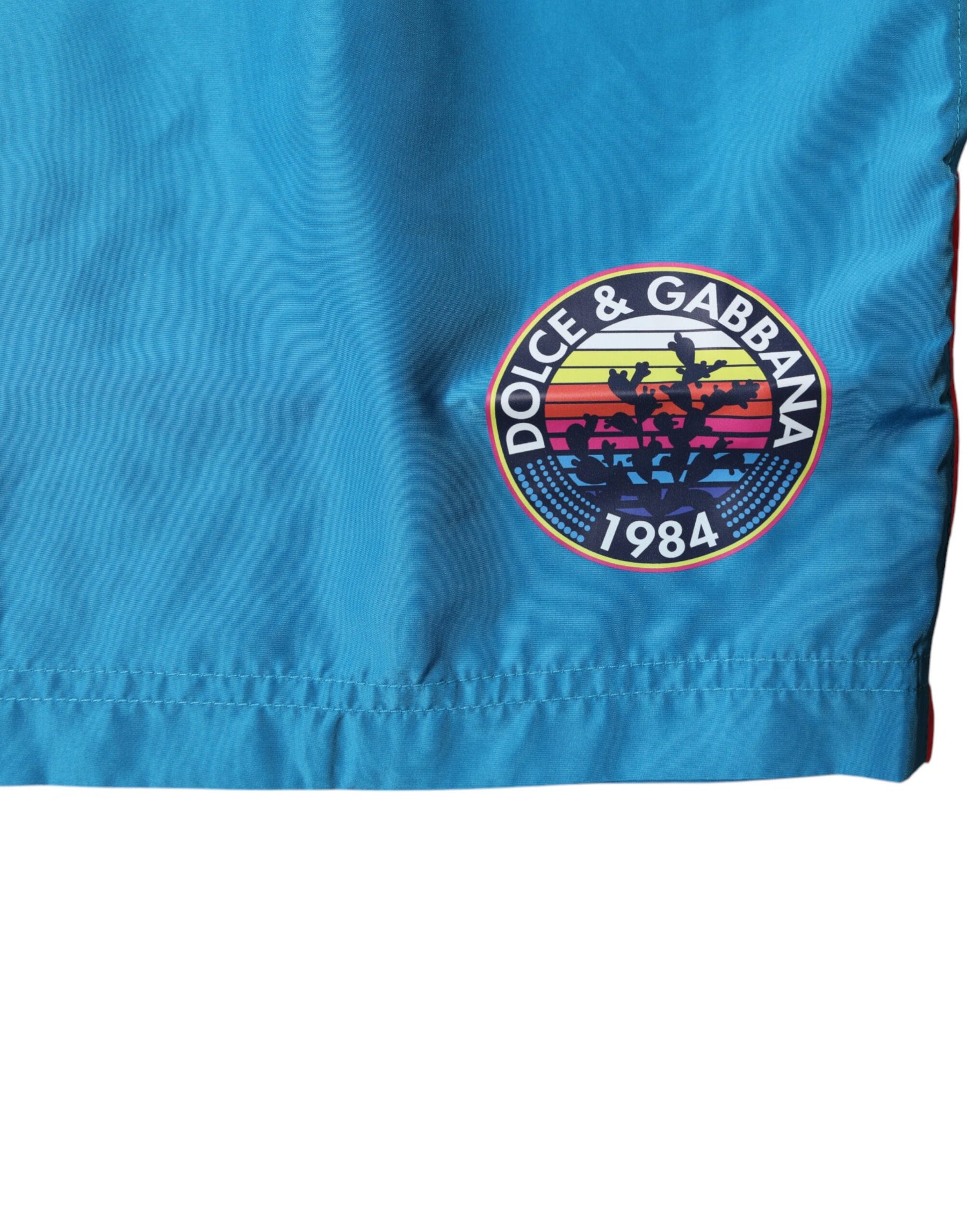 Dolce & Gabbana Turquoise Logo Beachwear Shorts 2Pc Swimwear | Regal Royce