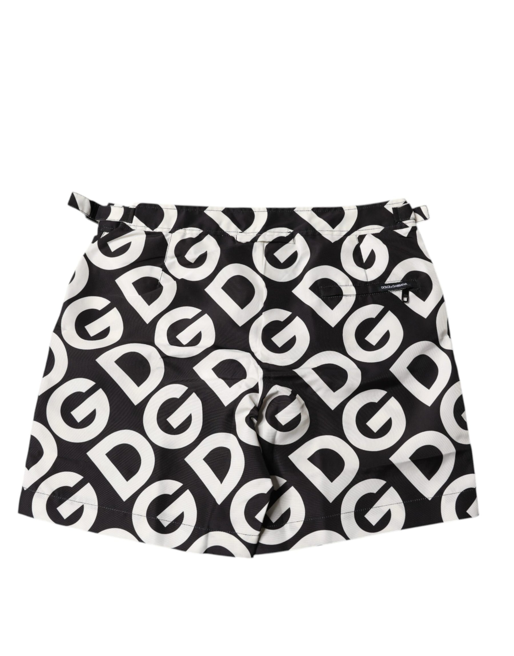 Dolce & Gabbana Black White Logo Beachwear Shorts Swimwear | Regal Royce