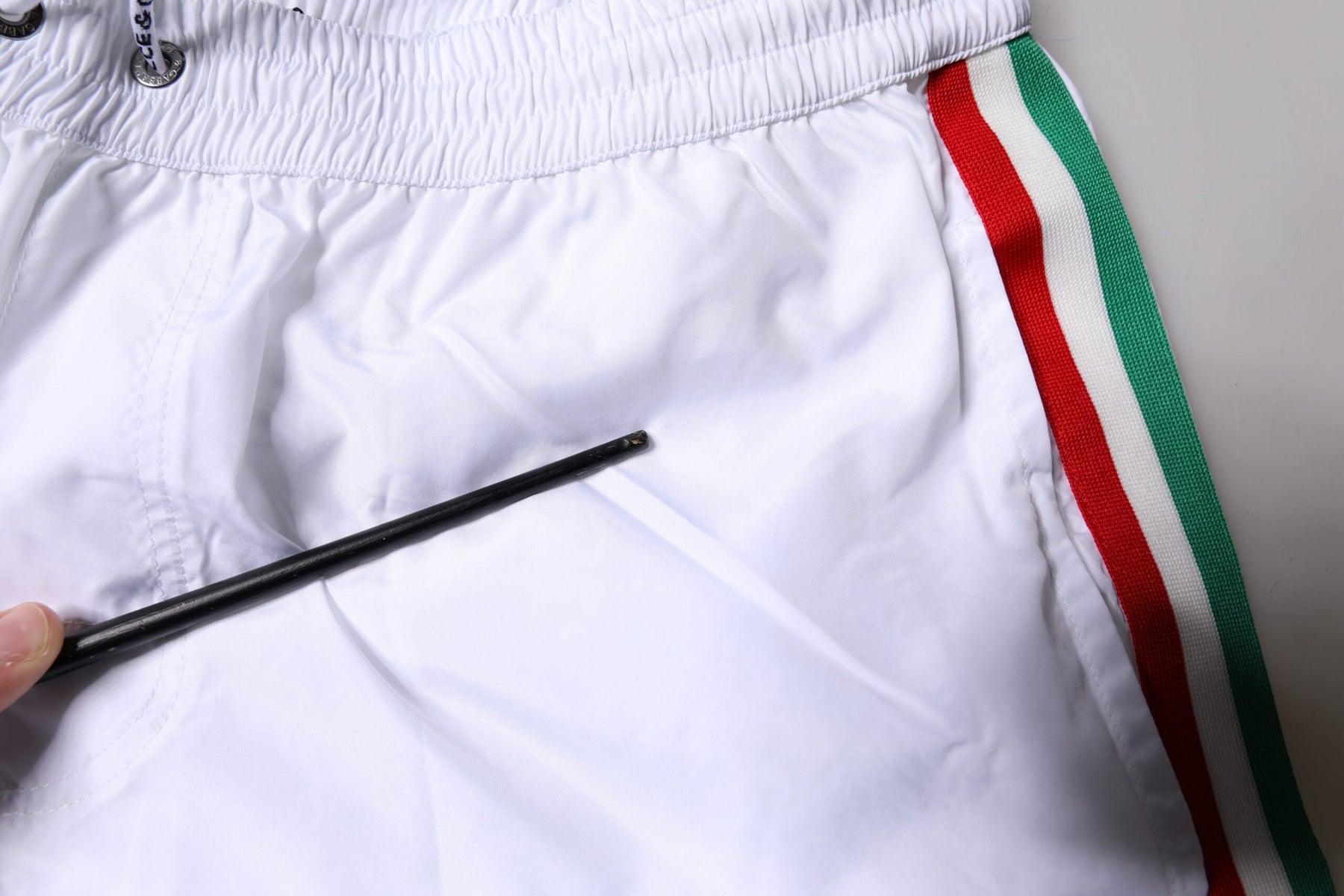 Dolce & Gabbana White Stripes Beachwear Shorts 2 Pc Swimwear | Regal Royce