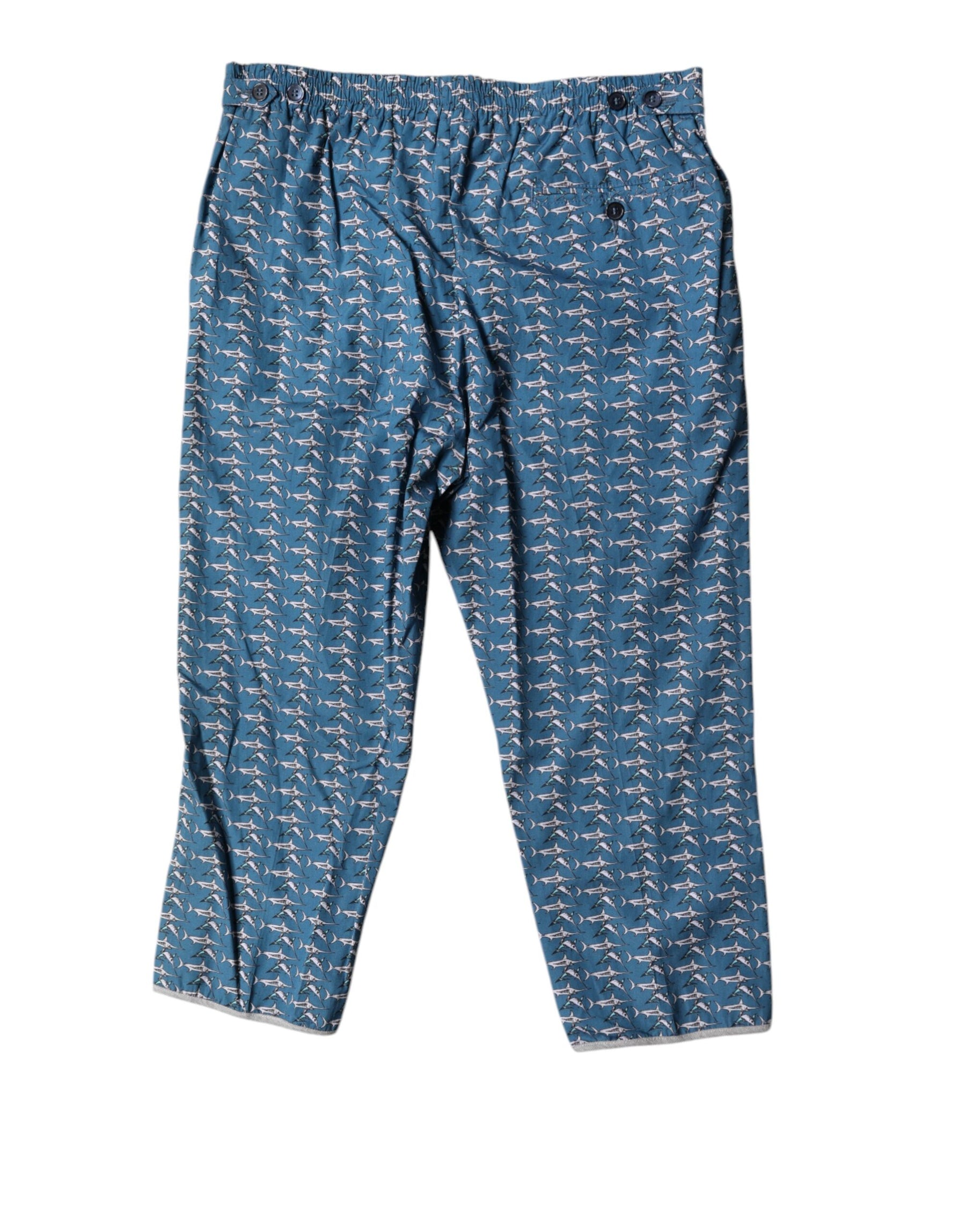 Dolce & Gabbana Blue Shark Print Cropped Beachwear Swimwear | Regal Royce