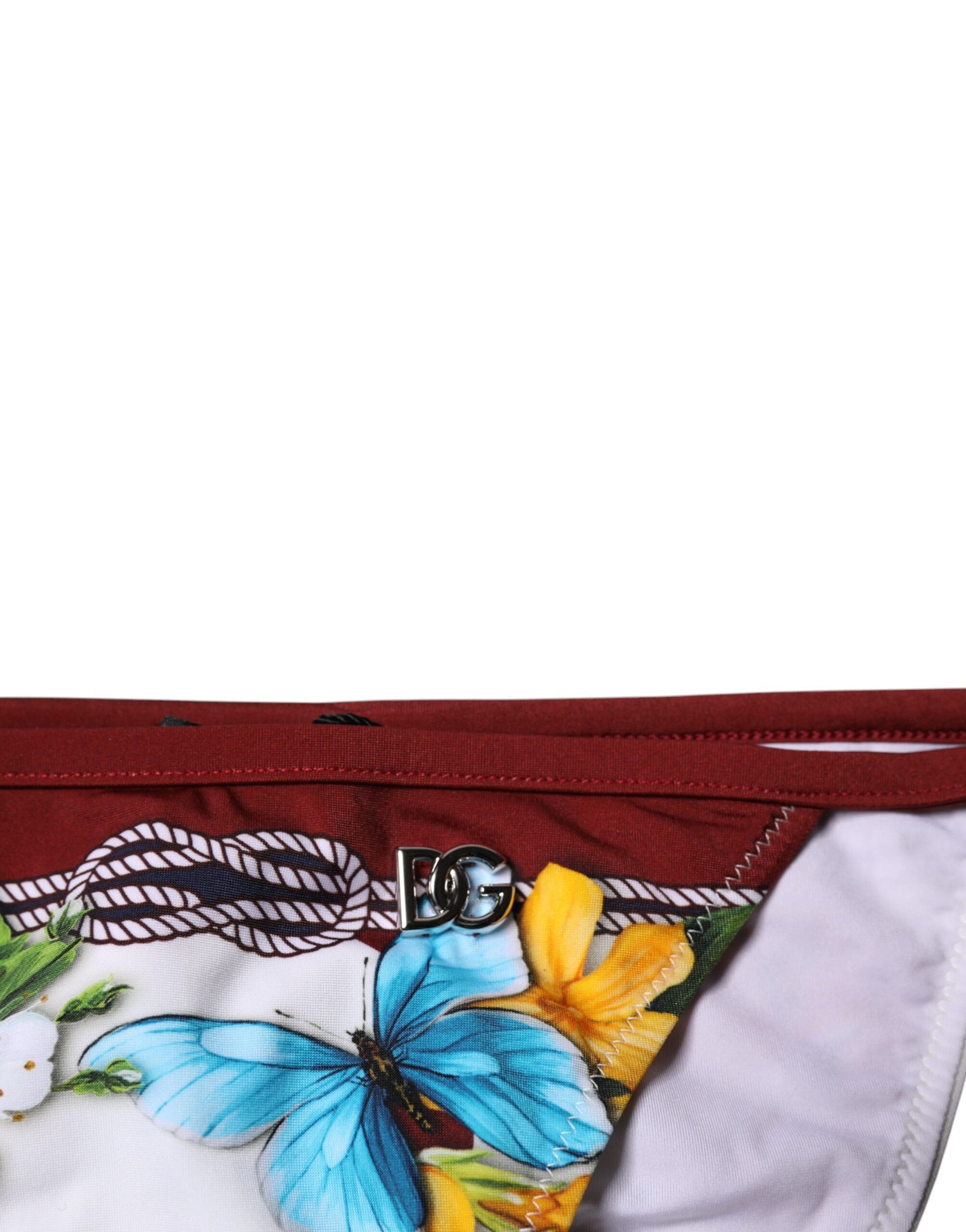 Dolce & Gabbana White Floral Print Swimsuit Bikini Bottom Swimwear | Regal Royce