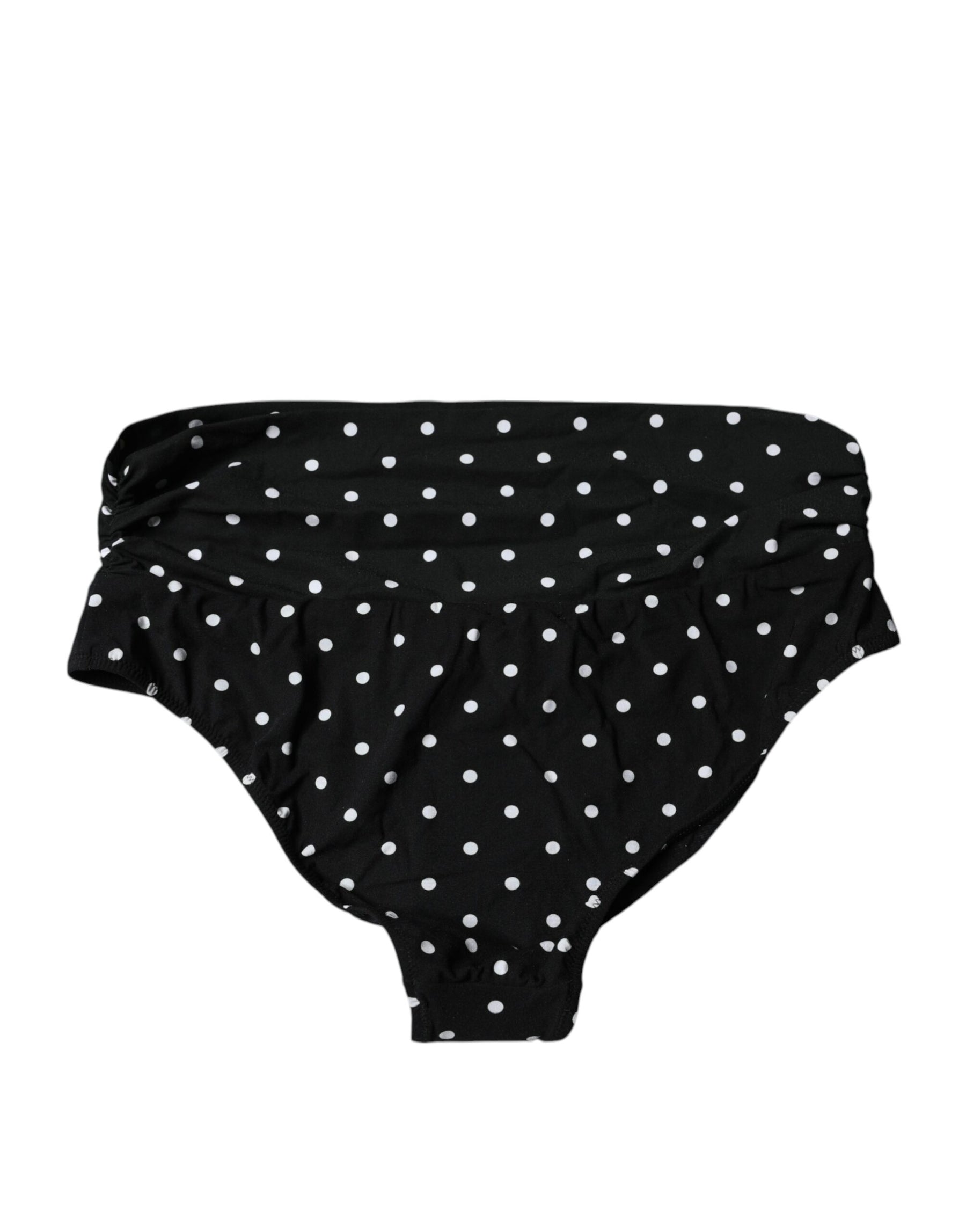 Dolce & Gabbana Black Polka Dot Swimsuit Bikini Bottom Swimwear | Regal Royce