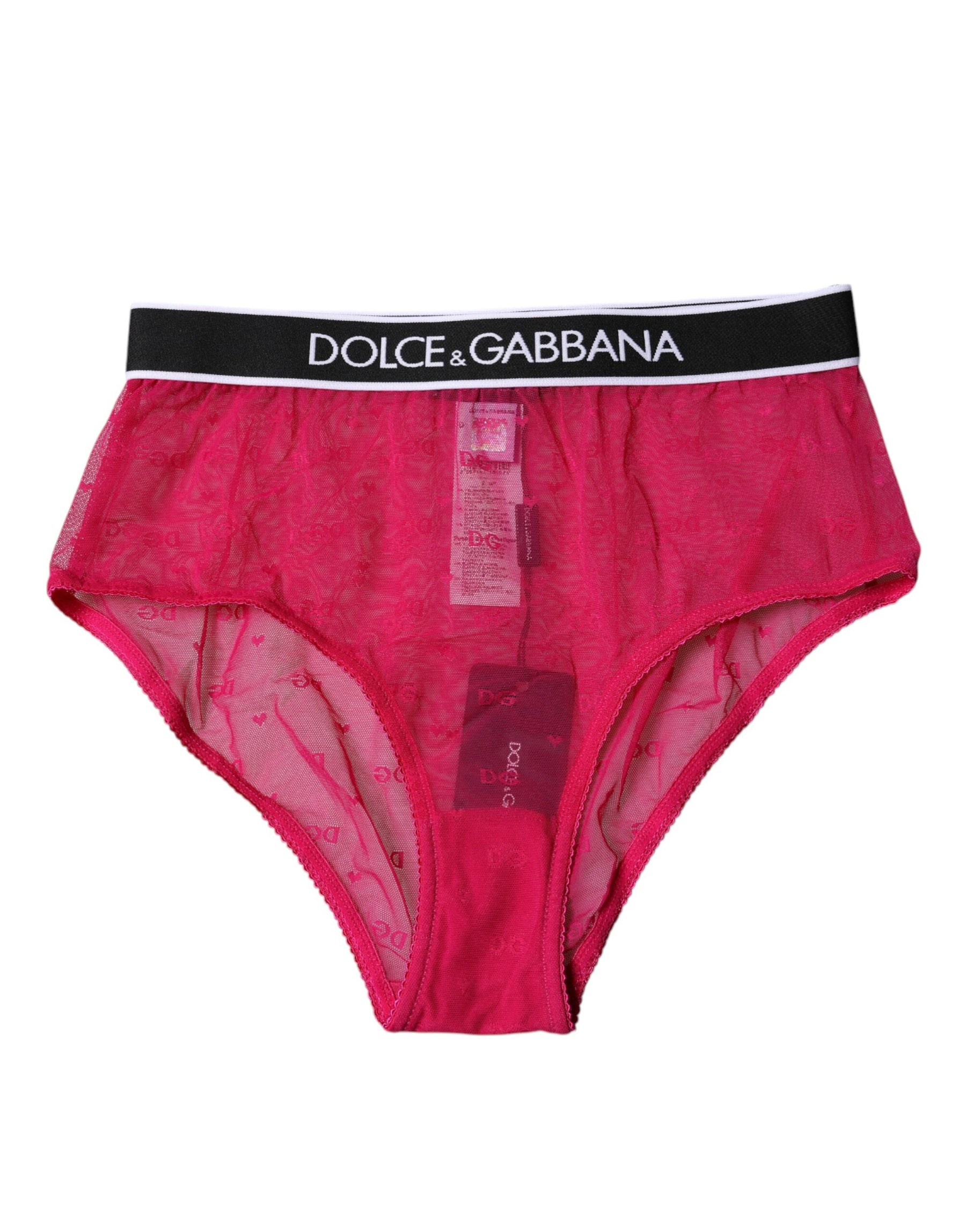 Dolce & Gabbana Fuchsia Tulle Nylon Mid Waist Panty Underwear | Regal Royce