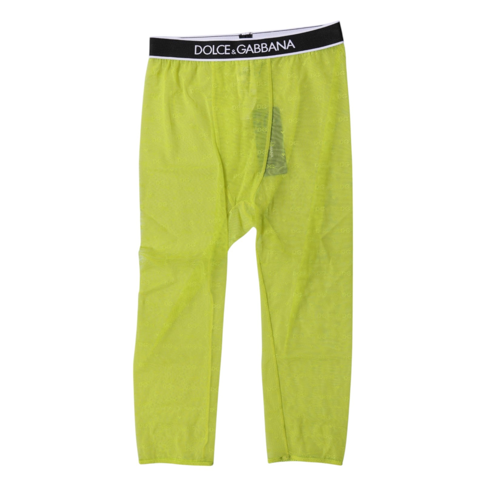 Dolce & Gabbana Green DG Logo Nylon Cropped Tights Underwear | Regal Royce
