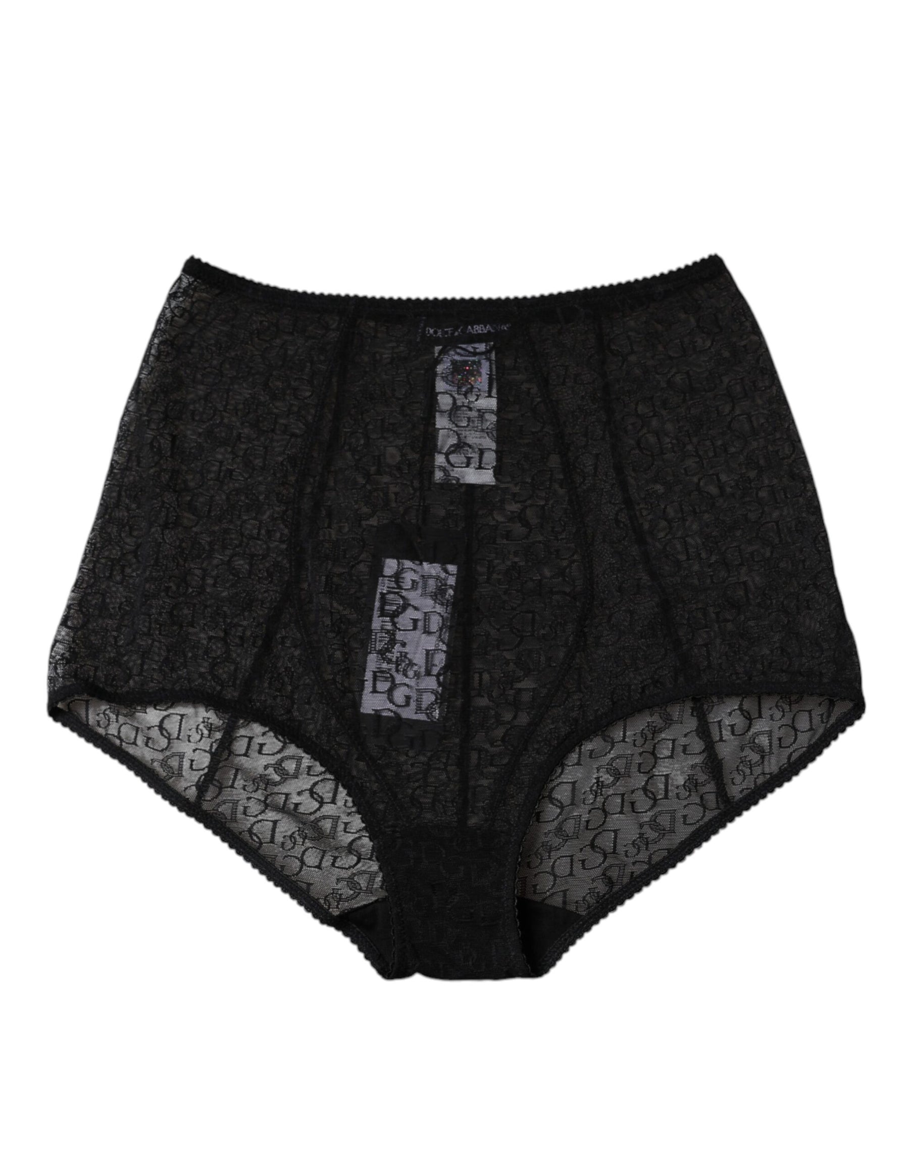 Dolce & Gabbana Black Logo Girdle High Waist Panty Underwear | Regal Royce