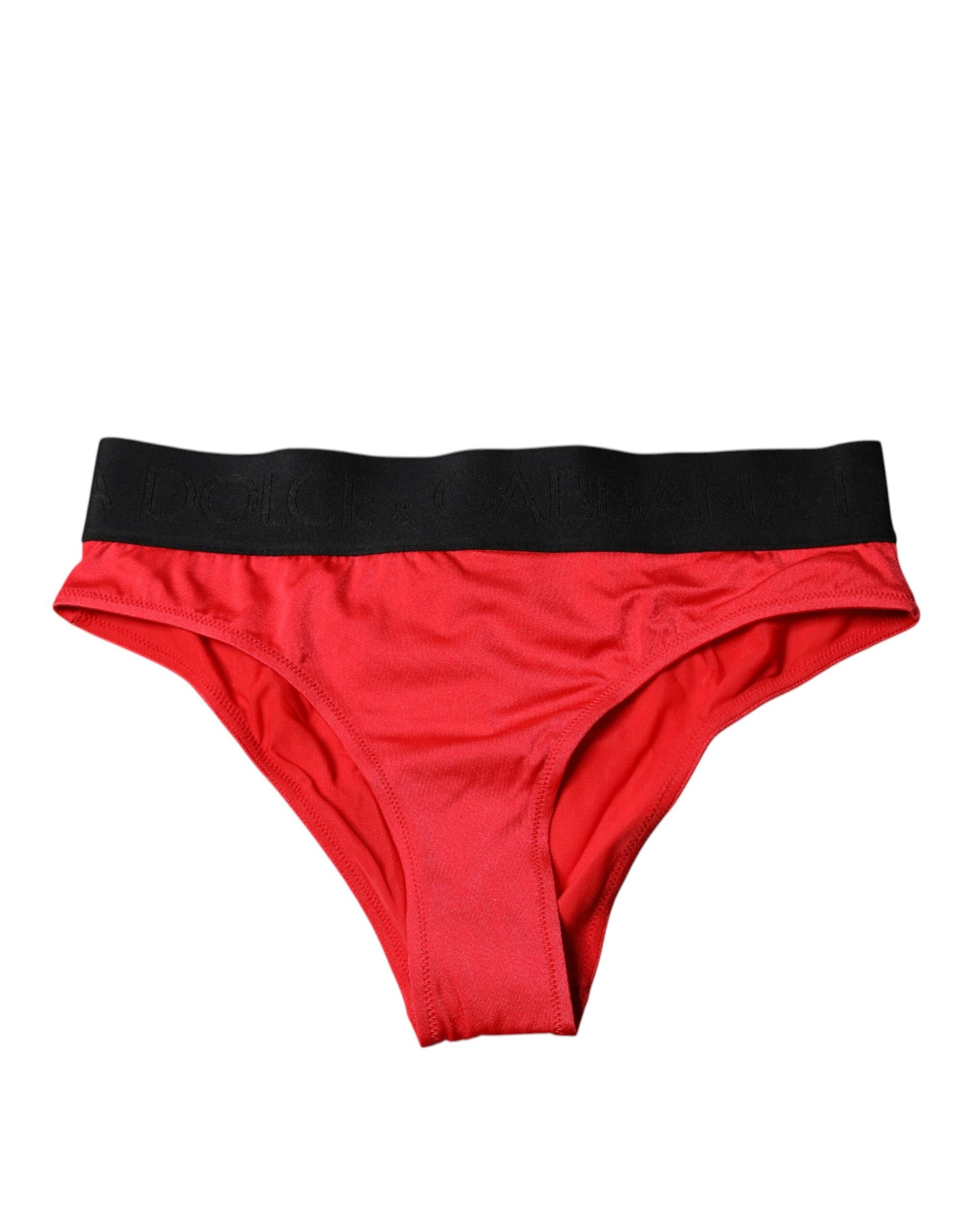 Dolce & Gabbana Red Nylon Stretch Mid Waist Panty Underwear | Regal Royce