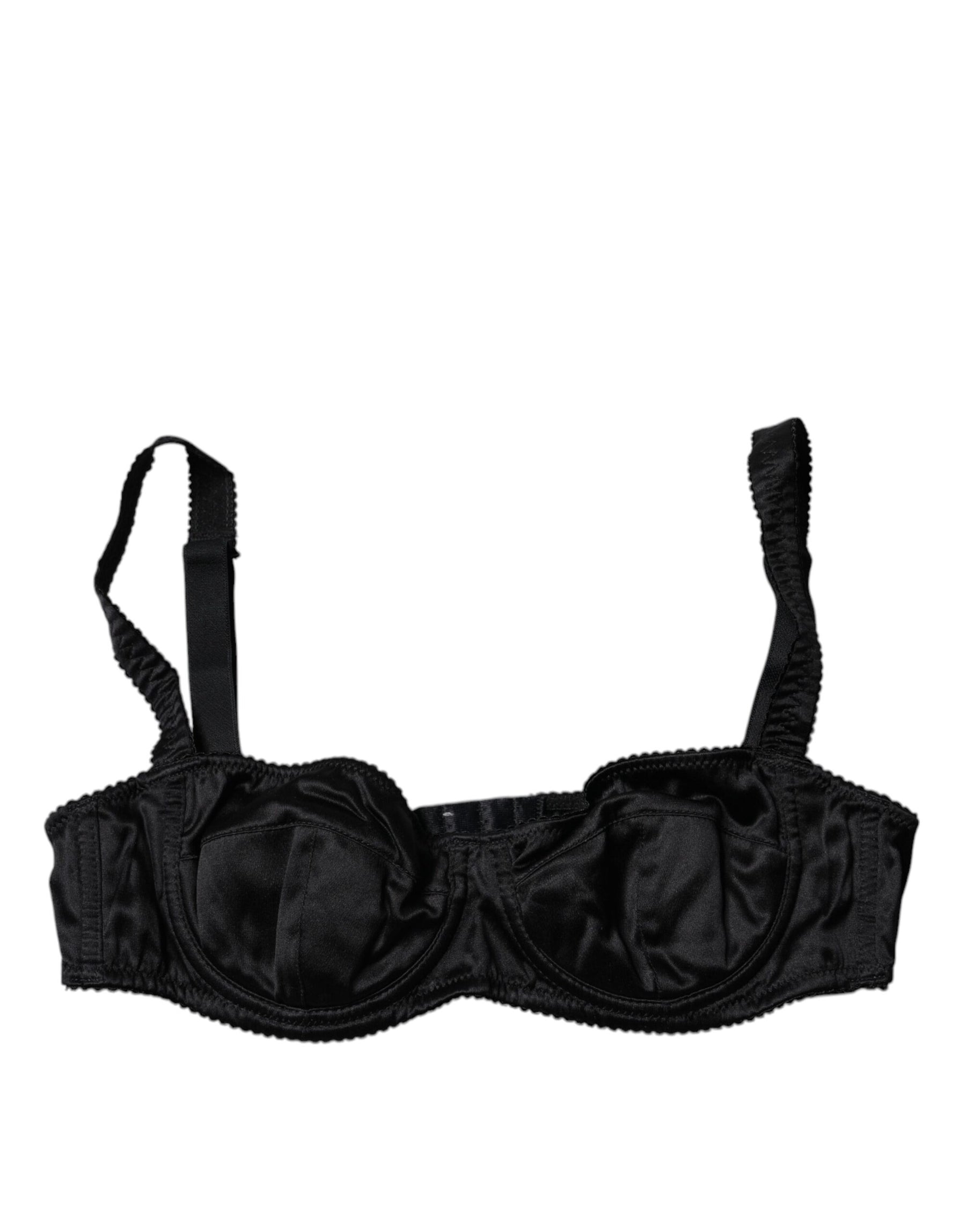 Dolce & Gabbana Black Silk Stretch Balconette Brassiere Underwear | Regal Royce