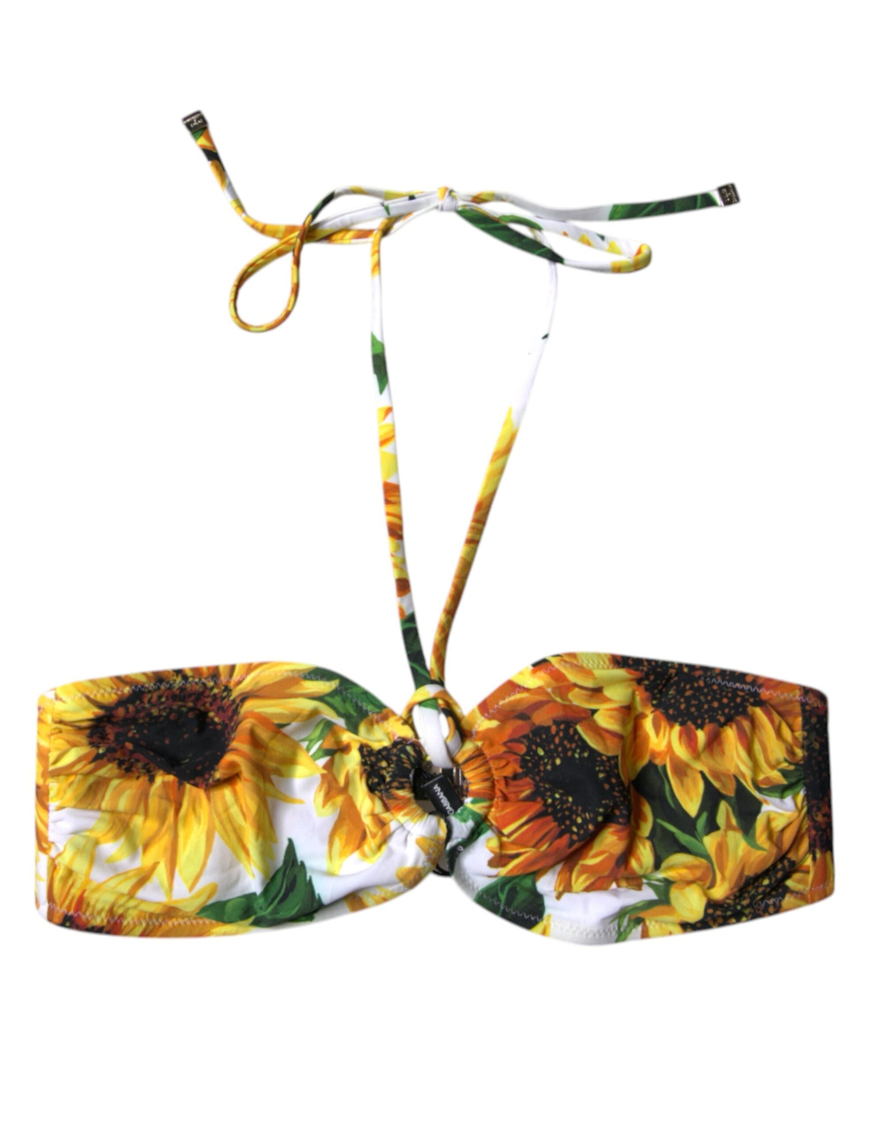 Dolce & Gabbana Multicolor Floral Halter Beachwear Bikini Top Swimwear | Regal Royce